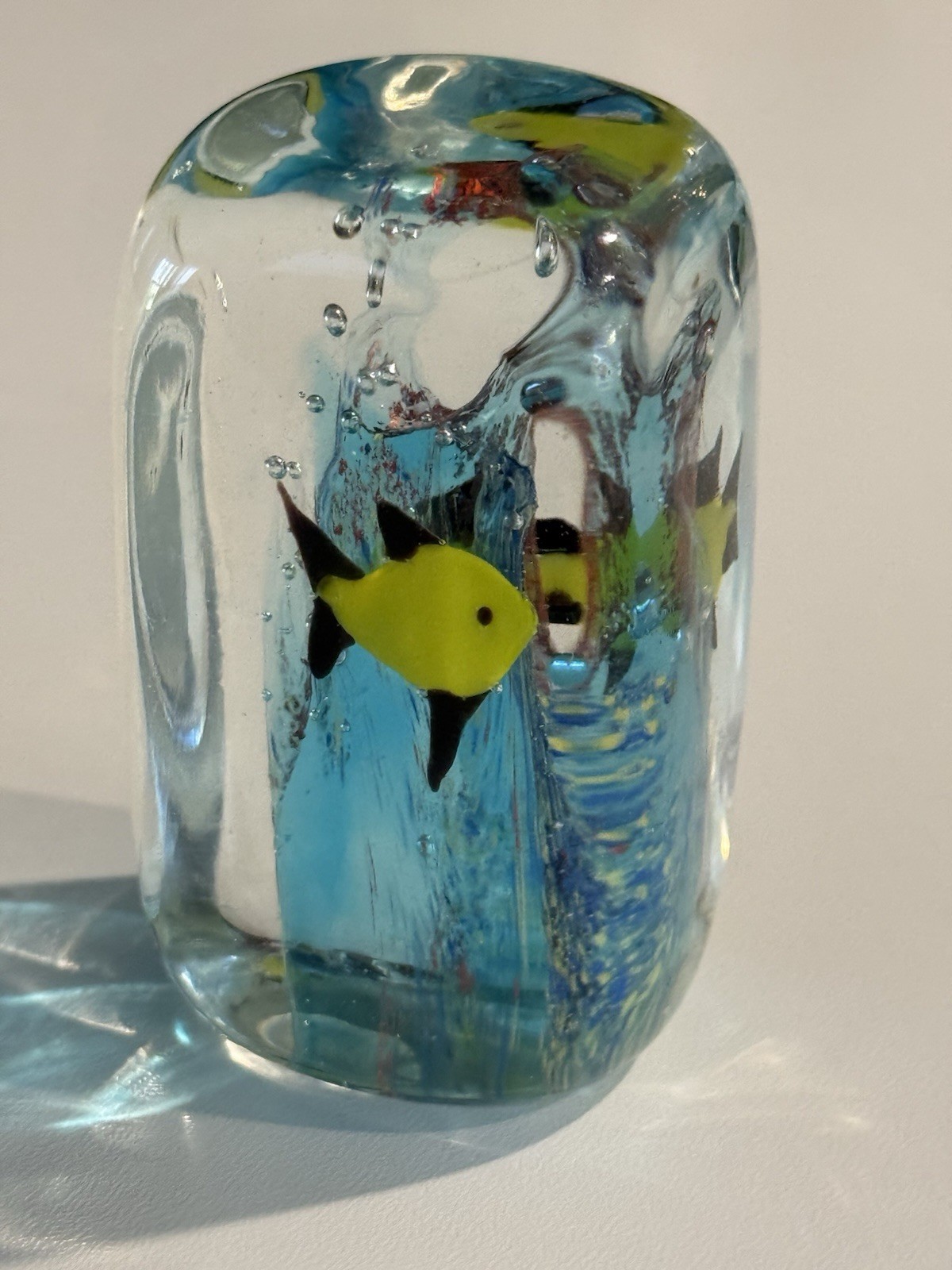 3” Underwater art glass paperweight