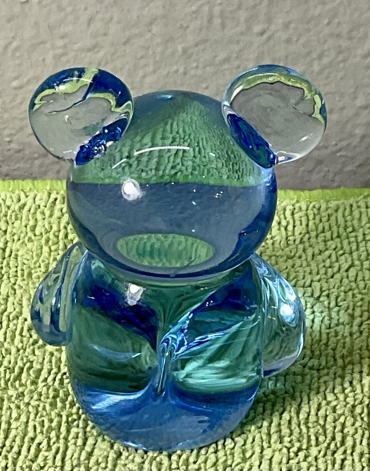 Blue Koala Bear Paperweight Glass United States Commemorative Fine Art Gallery