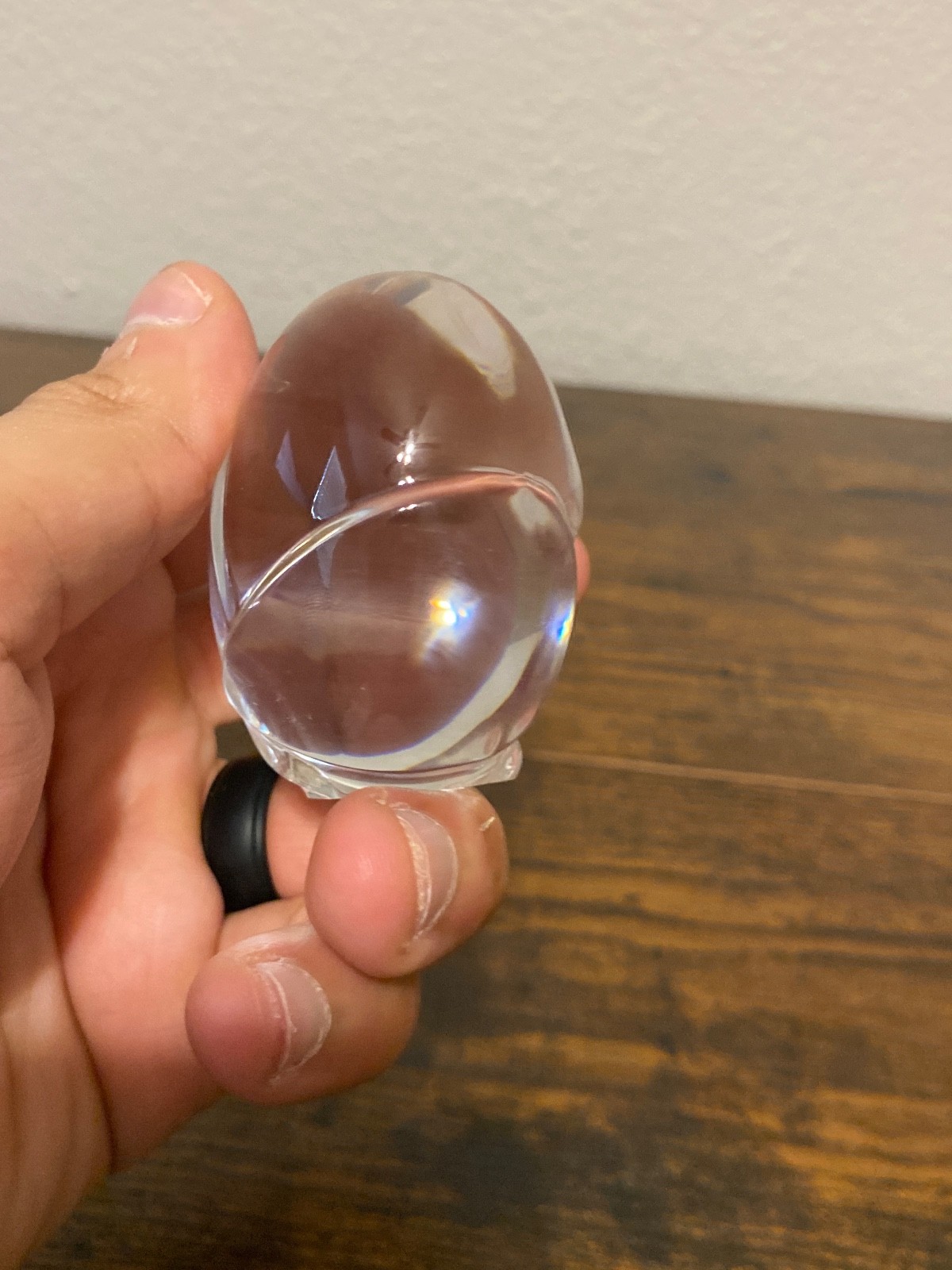 VTG STEUBEN Clear Crystal Owl Hand Cooler/Paperweight By LLOYD ATKINS 2.25″H