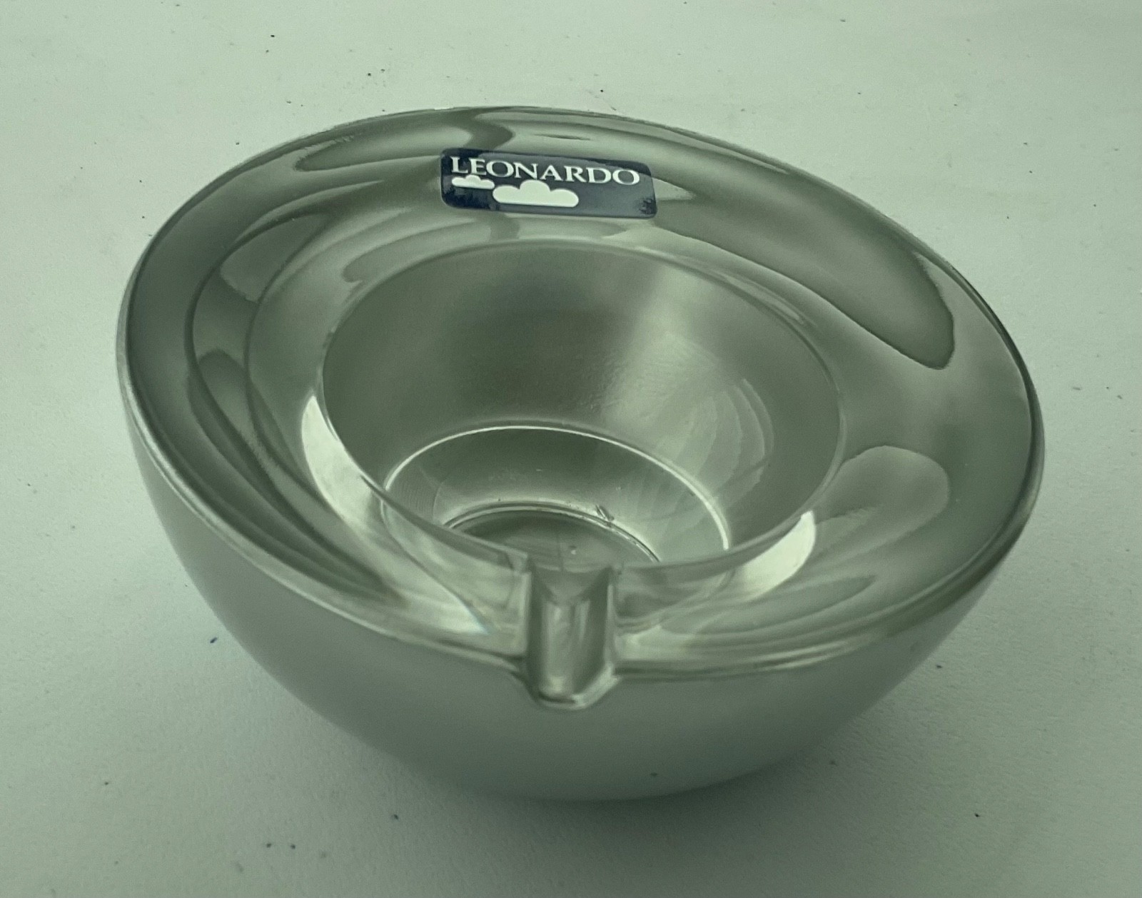 New Mid Century Modem Leonardo Ashtray / Germany Art Glass / One Ib Weight.