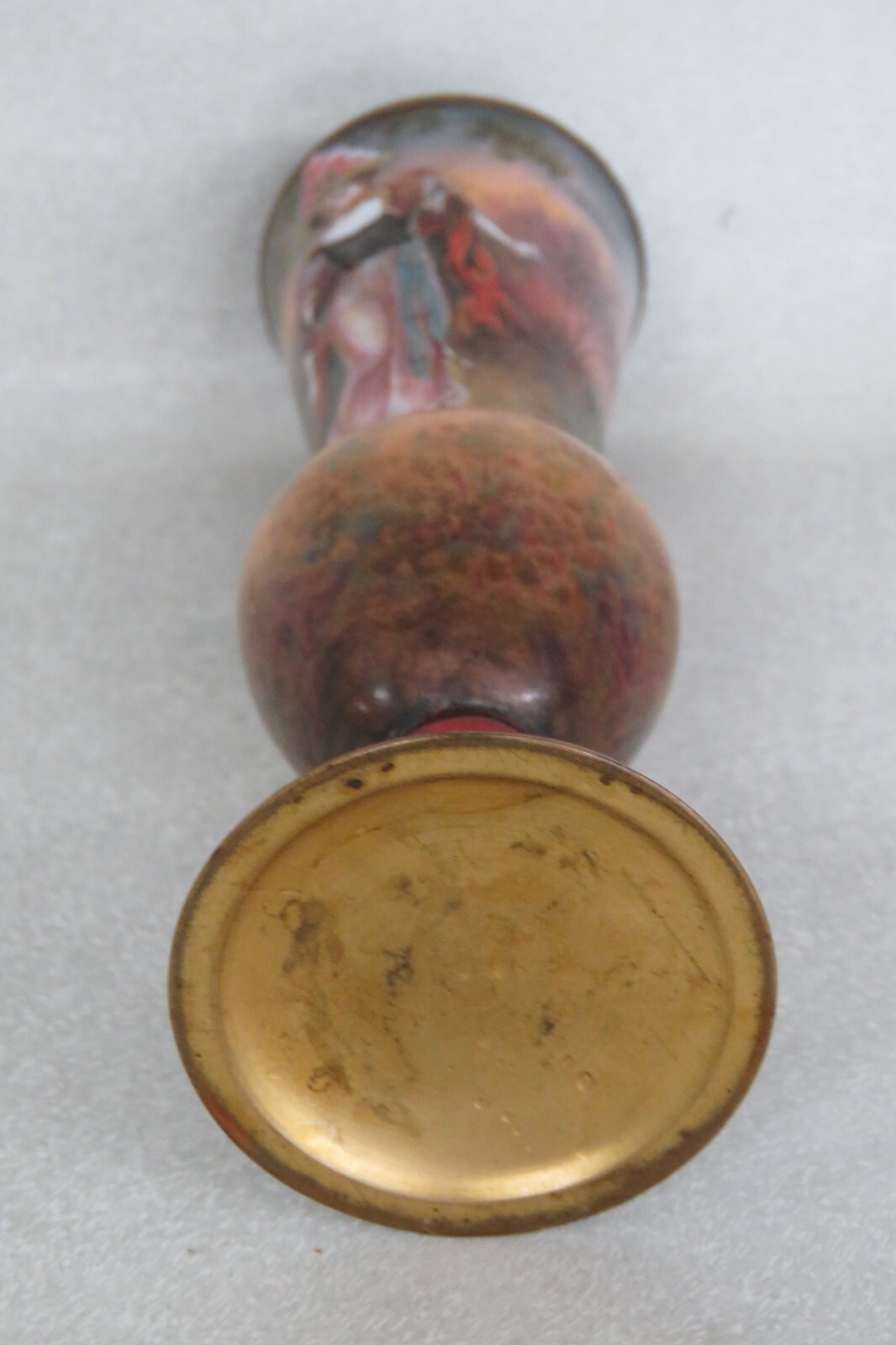 French Enamel Cabinet Vase Depicting a Beautiful Lady Signed Roy 4103B