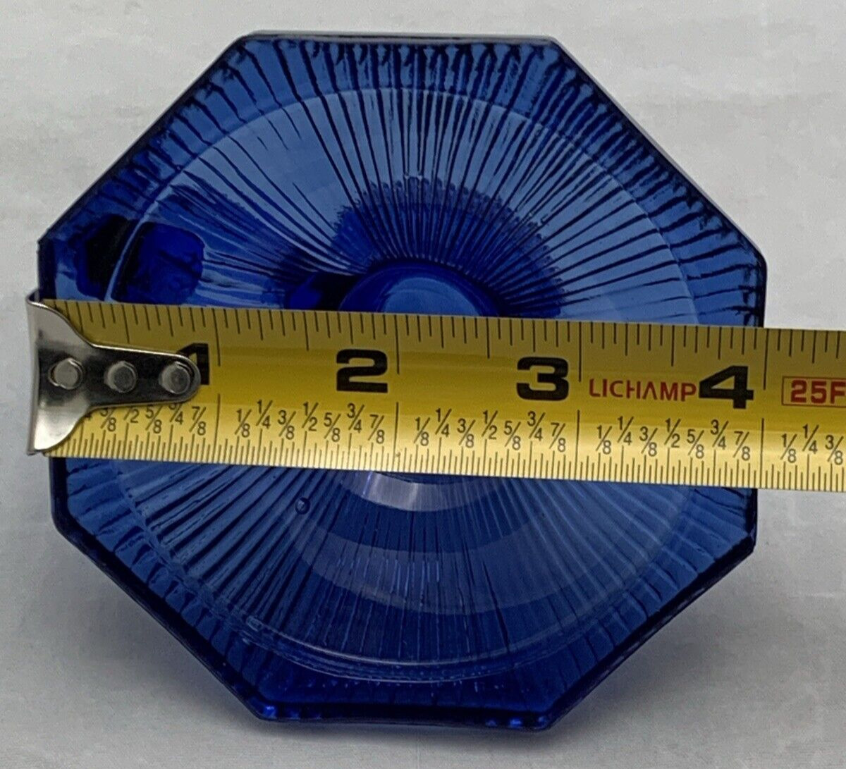 L. E. Smith Glass Company Sapphire Blue Candlestick Candle Stick Holder Pair Set