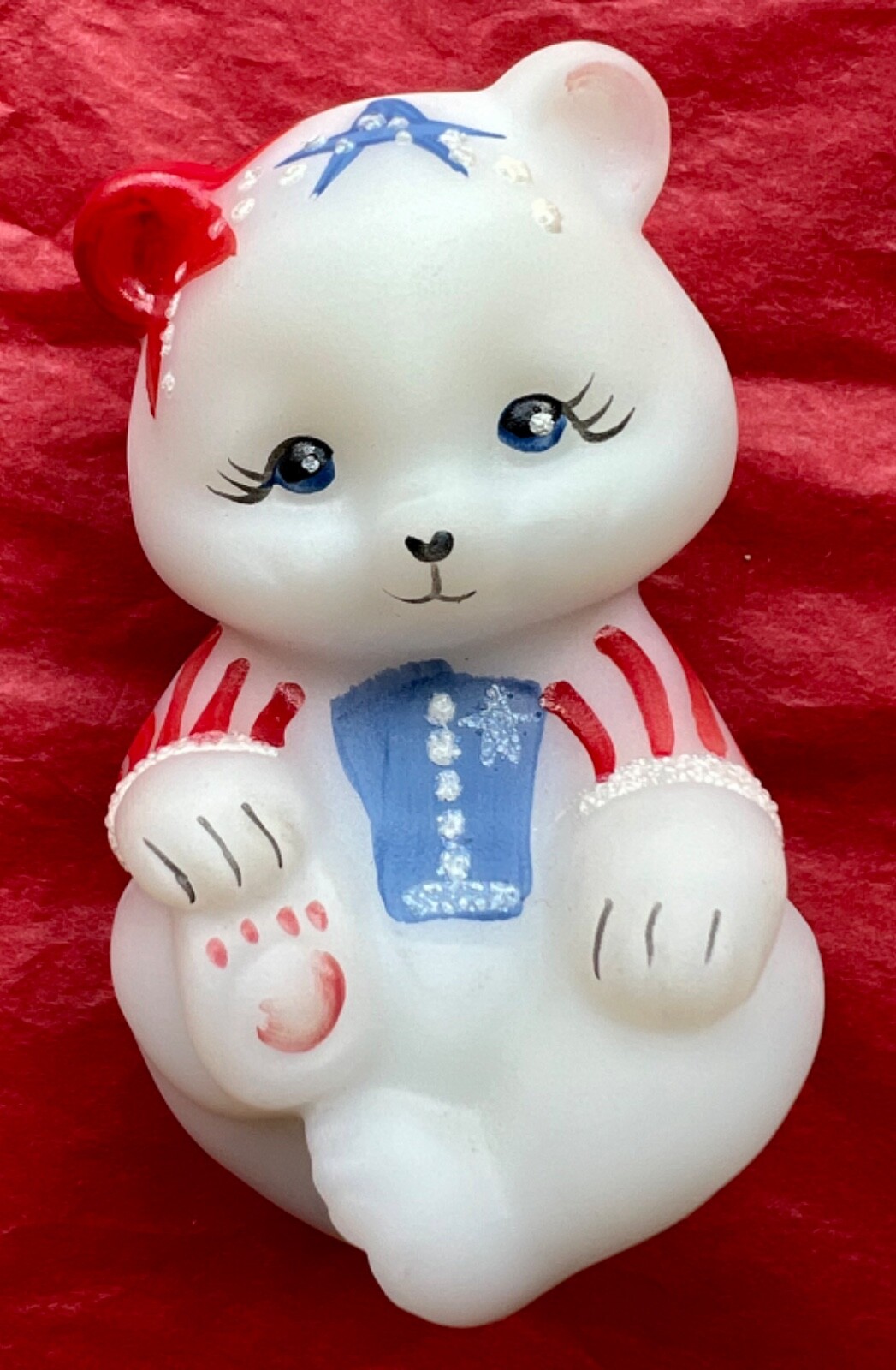 FENTON PATRIOTIC BEAR STARS AND STRIPES ARTIST DANE FREDRICK GORGEOUS NIB