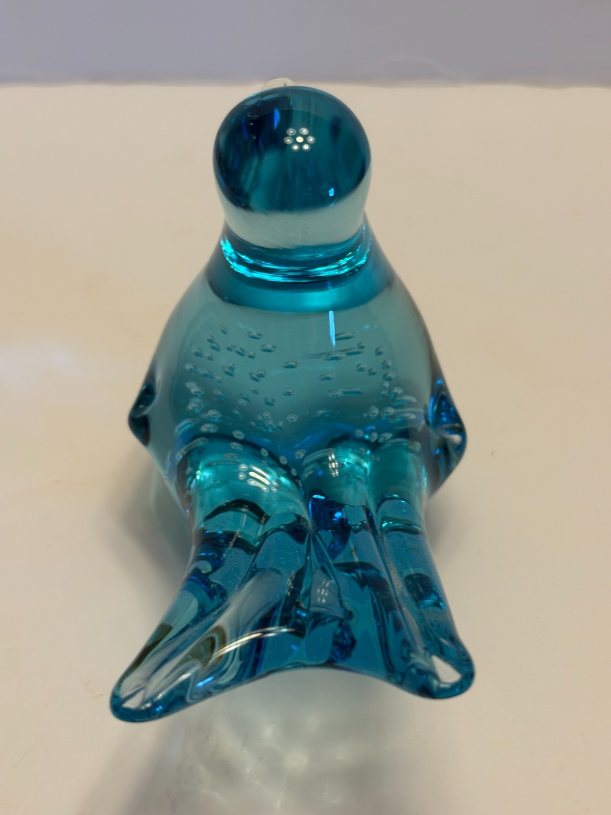 Vintage Murano Glass Dove Bird Paperweight Blue