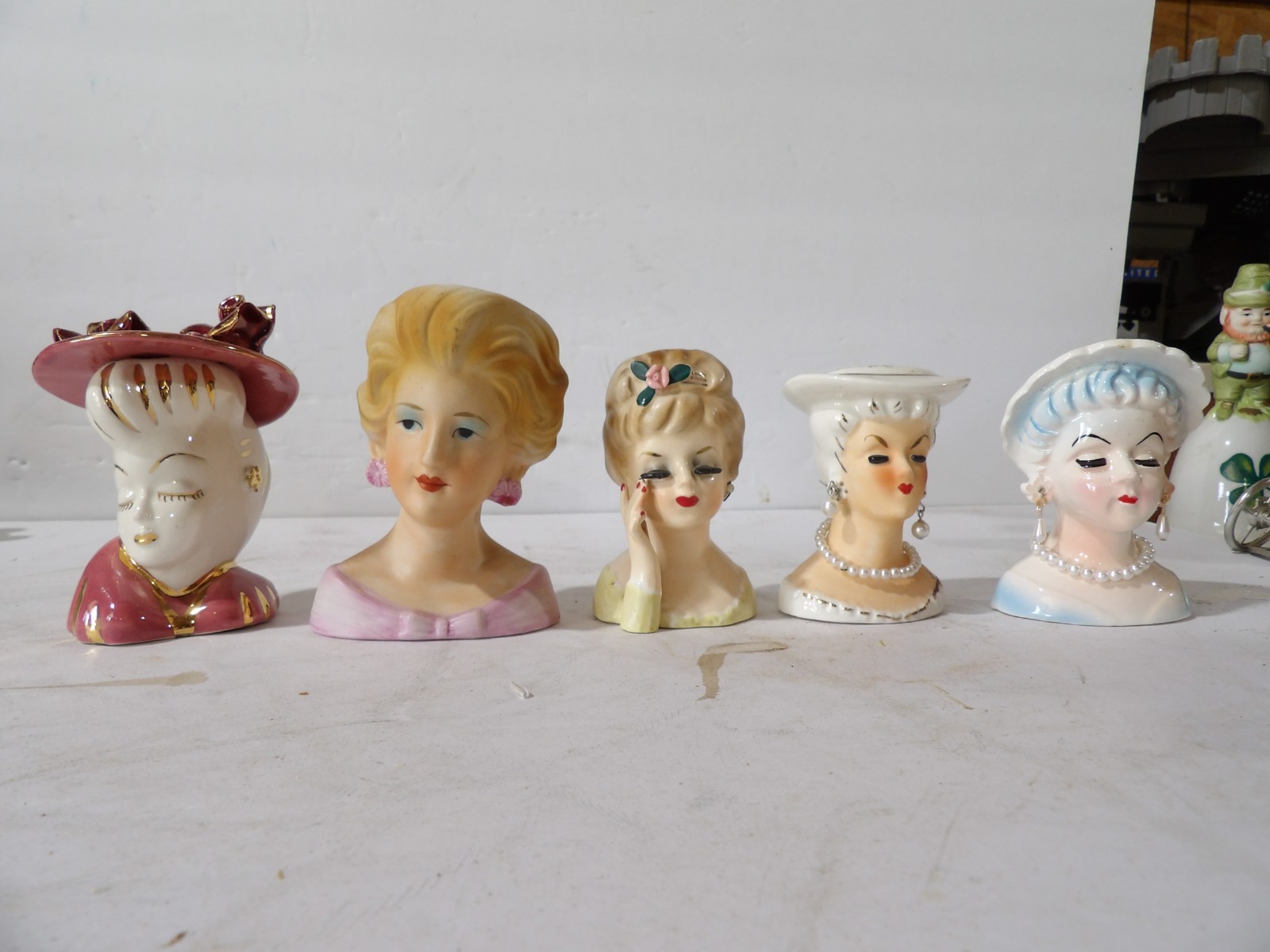 5 Lady Head Vase’s 3-4 Inches Tall Some Very Nice Ones