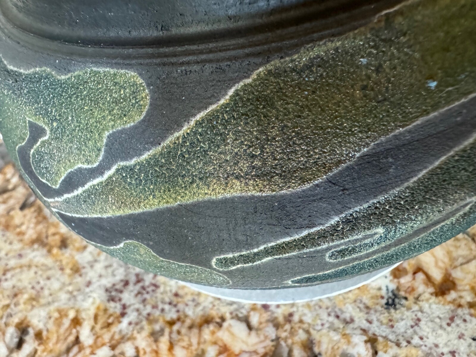 Artisan Raku Pottery Bowl Vase Hawaii Signed Lovein 4″ x 5.75″