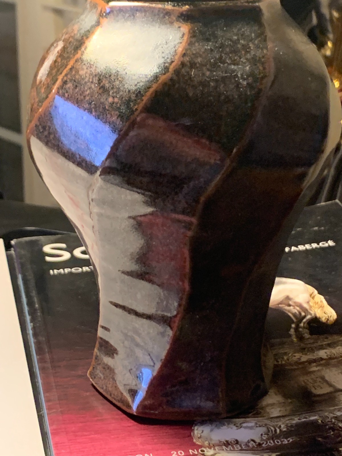 Vintage Signed Twisted Studio Art Pottery Vase 6.5″H Hand Thrown Browns
