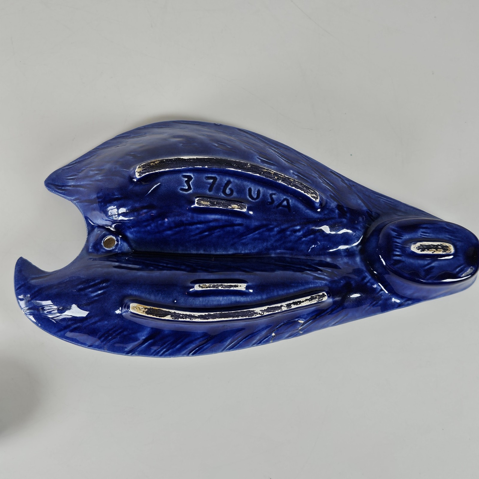 Vintage Williams California Pottery Cobalt Blue Ashtray & Lighter Set 10″ Long
