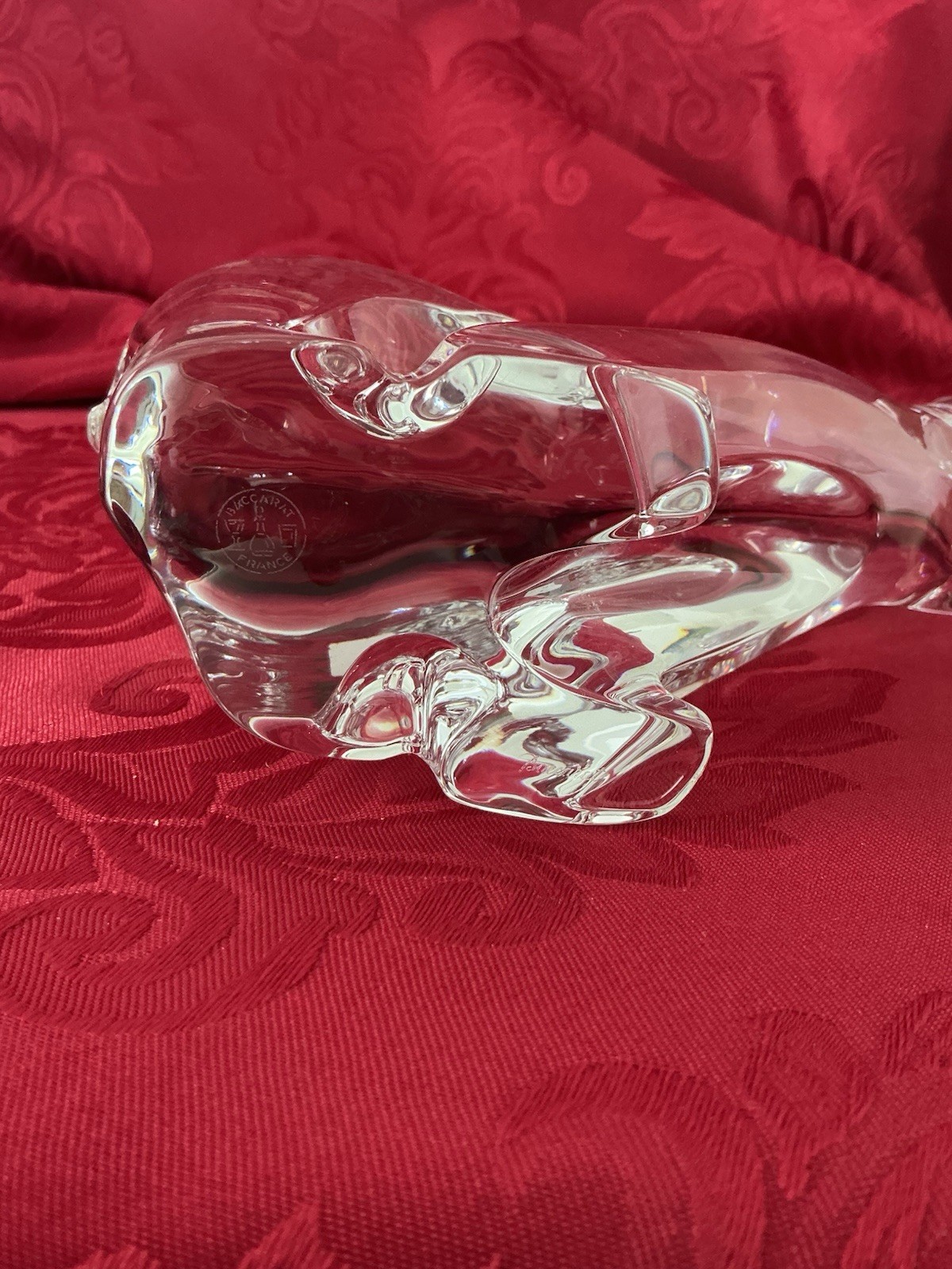 MIB FLAWLESS Stunning BACCARAT France Glass Crystal WALL STREET BEAR 7.5” Figure