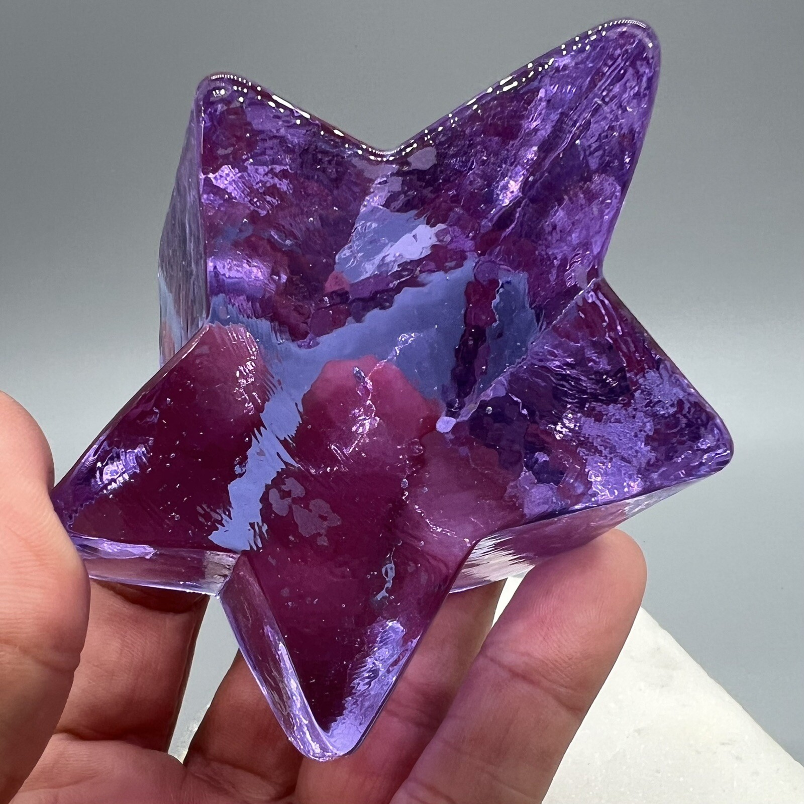Fire & Light Recycled Glass Shooting Star Paperweight Lavender Purple