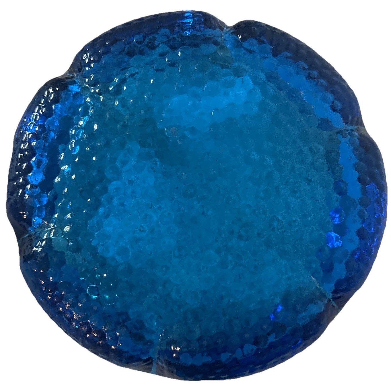 Anchor Hocking Blue Glass Ashtrays Pair 2 Textured Floral 70s Vintage 6″ USA