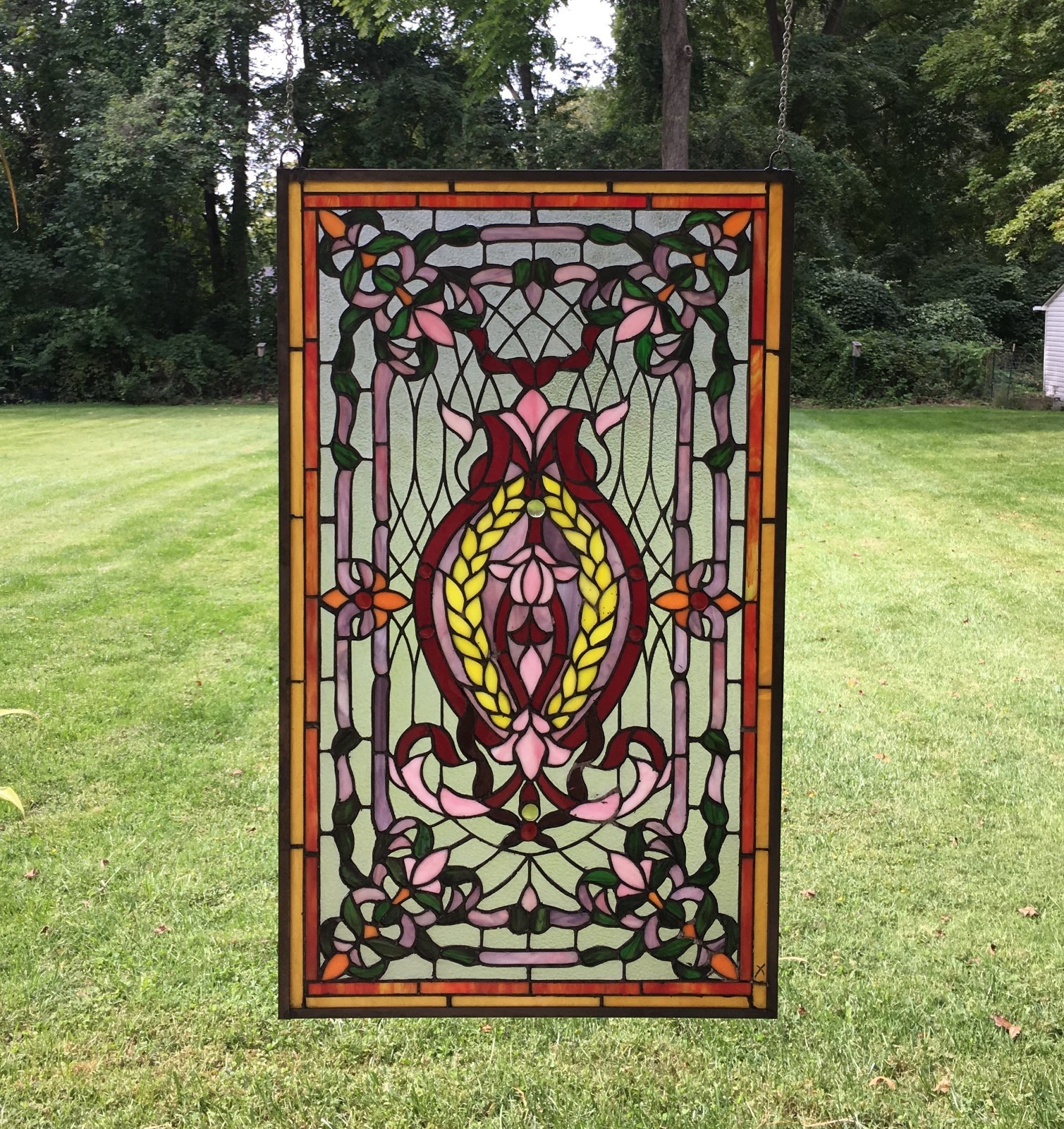 20.5″ x 34.75″ Stunning Decorative Handcrafted stained glass panel
