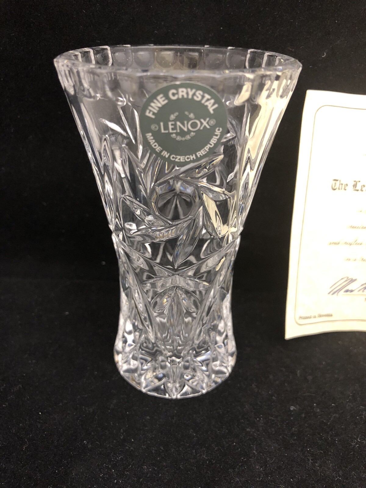 LENOX CRYSTAL STAR VASE 4 INCHES TALL~Certificate – NEW