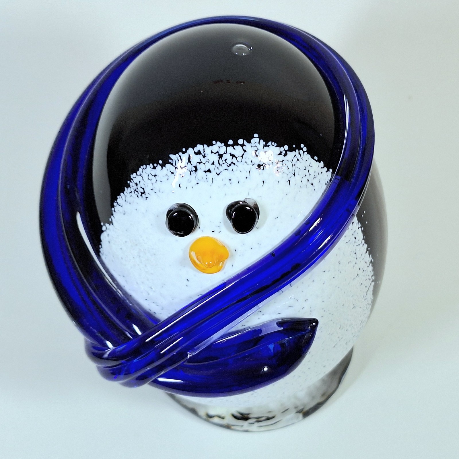 Joe Hobbs Handblown Art Glass Penguin Cute Animal Figure 5.5″ FREE SHIPPING
