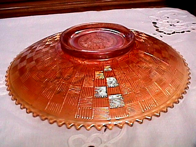 “WISHBONE” 10 1/4″ CHOP PLATE FABOULIS PUMPKIN MARIGOLD CARNIVAL BY: NORTHWOOD