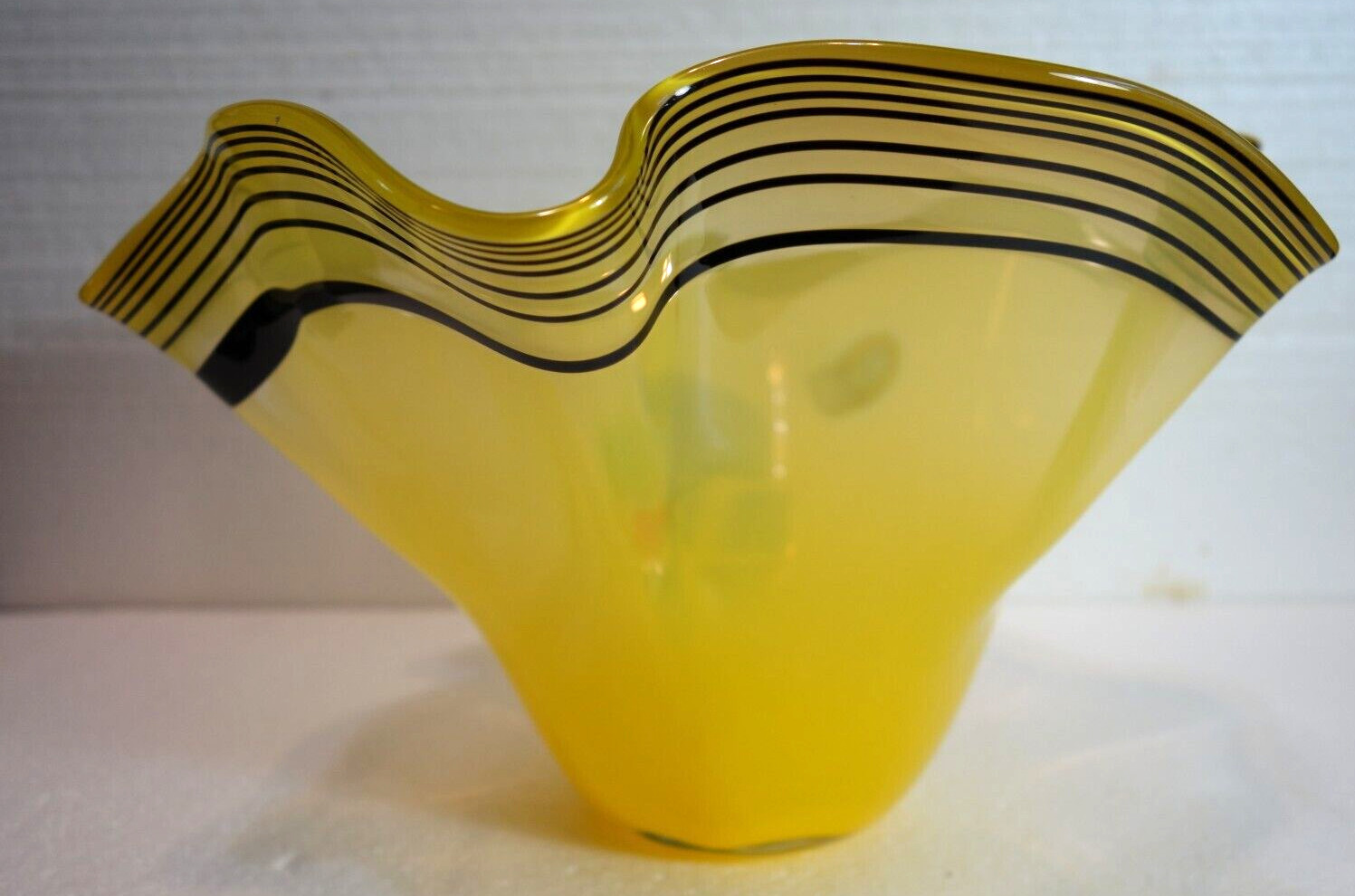 Carlos R Pebaque Stohghan Zweden Art Studio Glass Bowl Vase Signed 1992