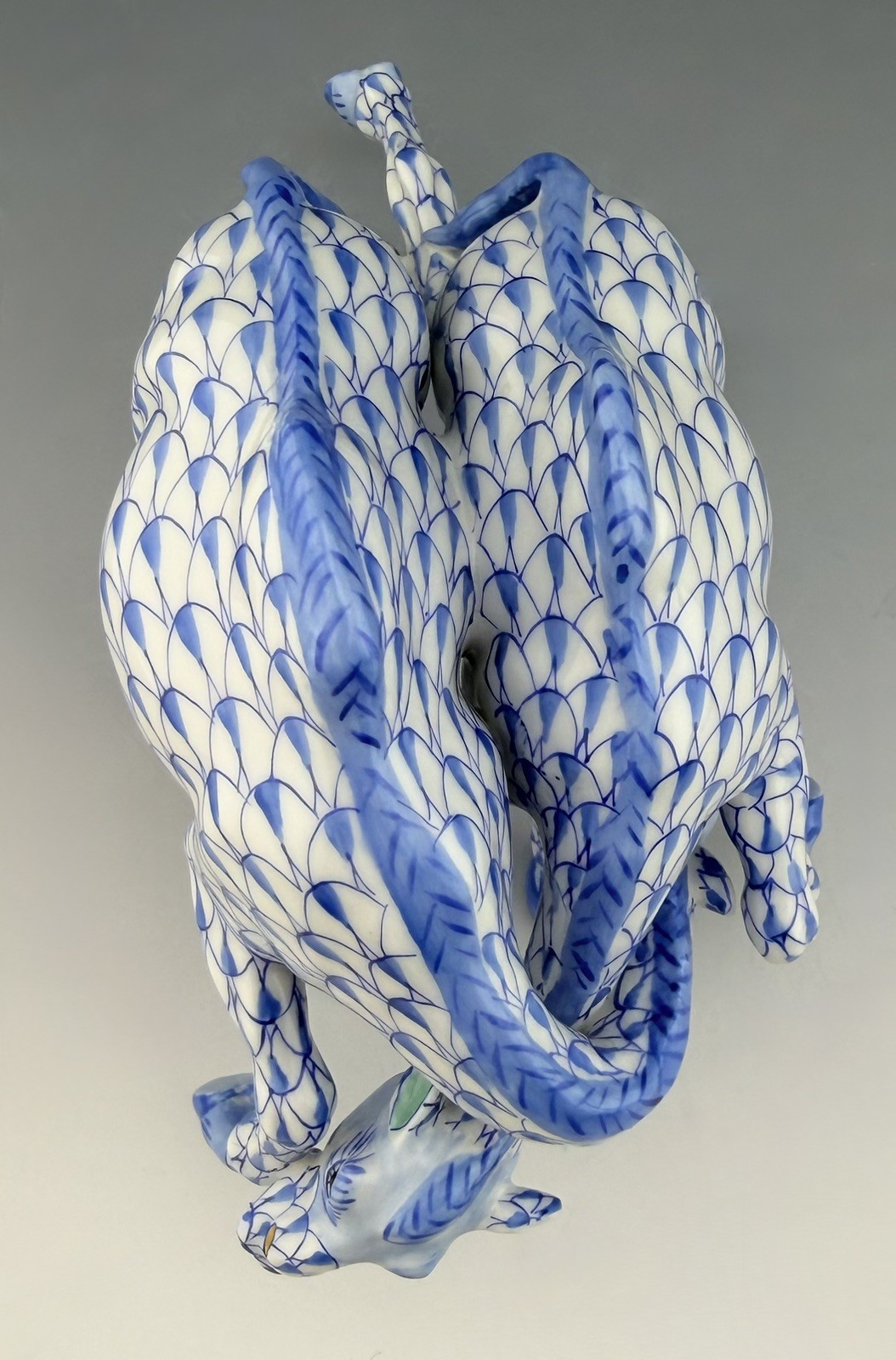 🦋 MINT HEREND CAMEL Fight Blue Fishnet Figurine ($2,581 Retail)