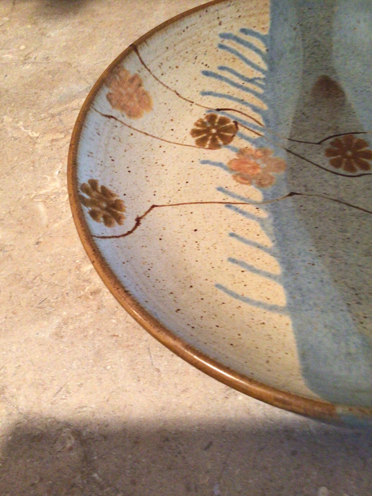Vintage Wishon Harrell Stoneware Large Platter Muncie Indiana Studio