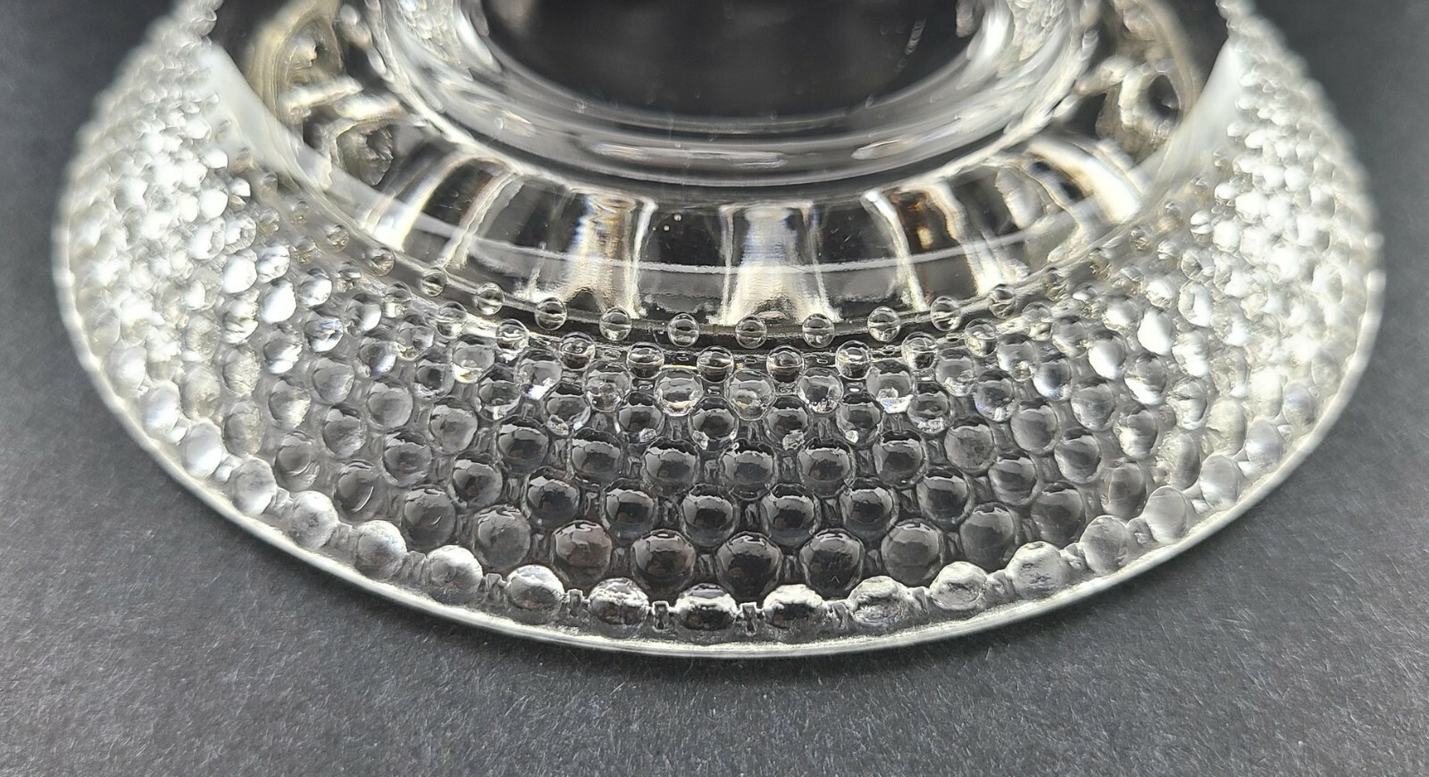 Ashtray Trinket Dish Clear Hobnail Like Pattern Vintage