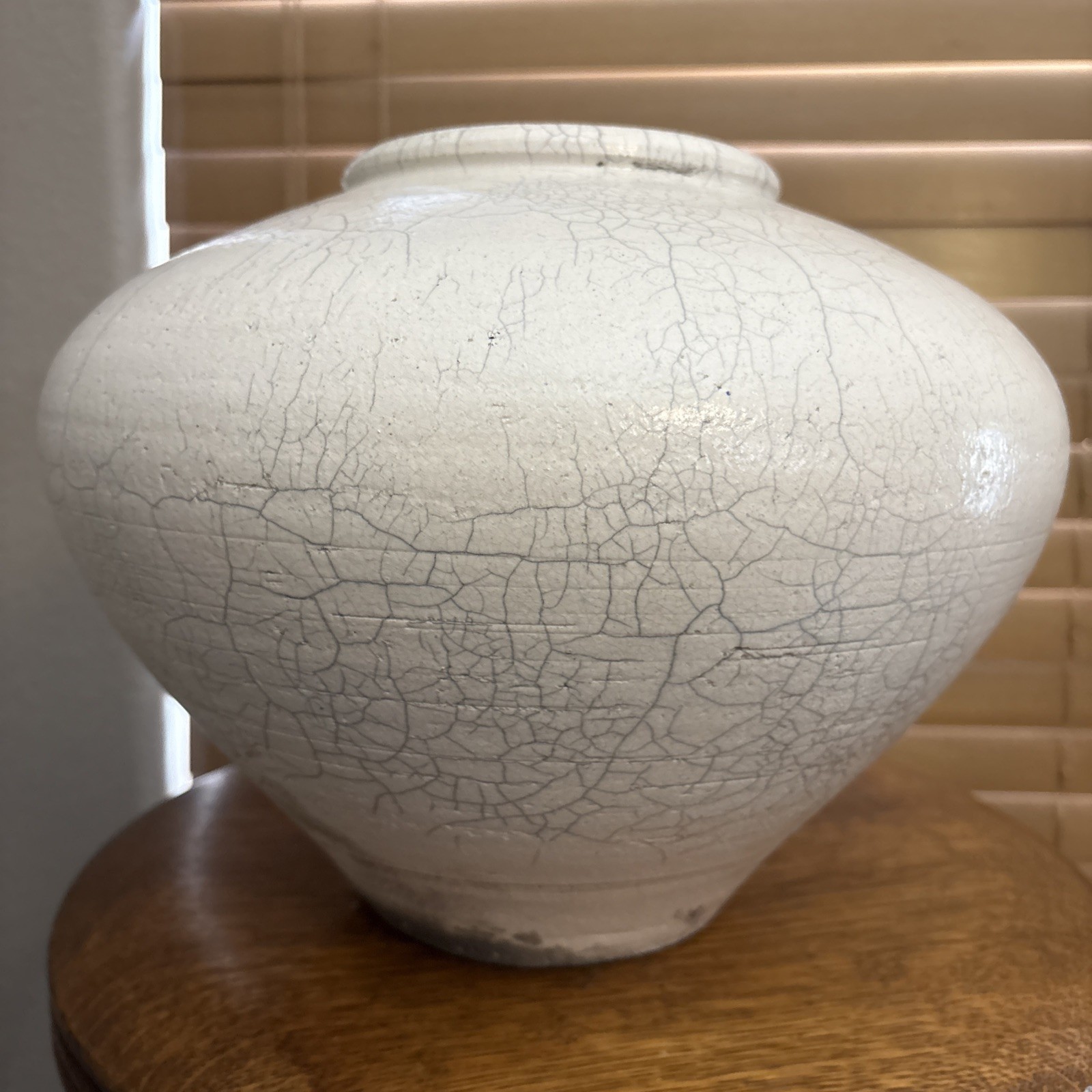 Mark Hines Raku art pottery vase Signed 1986 No Cracks Or Chips