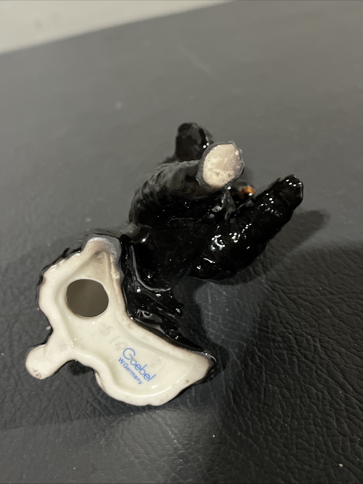 Vtg Matching Set Of 3 Goebel West Germany Black French Poodle w/ Leash Figurine