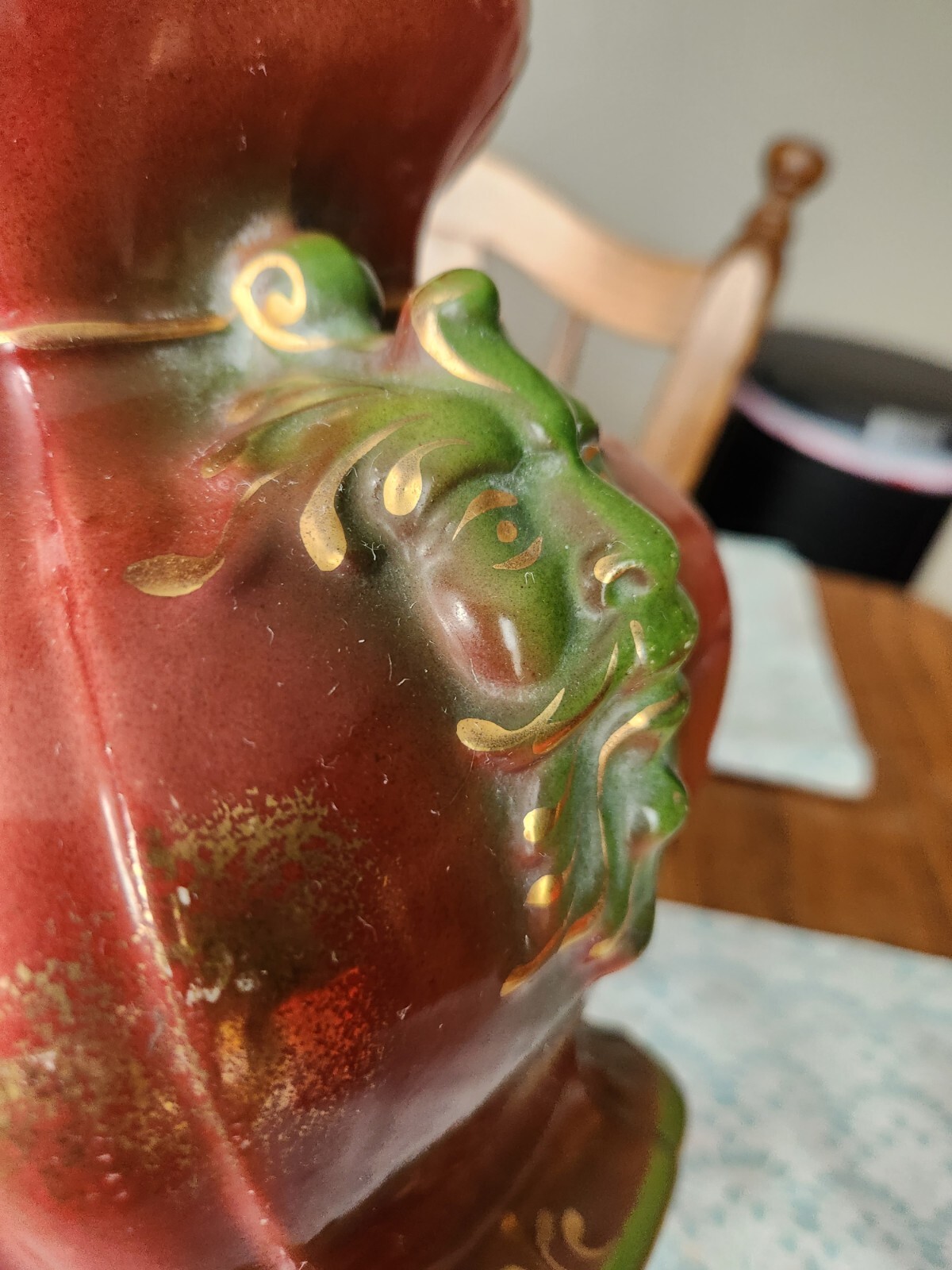 Antique Ceramic Pottery Haynes Baltimore Jardinière rust with Green Man – EUC
