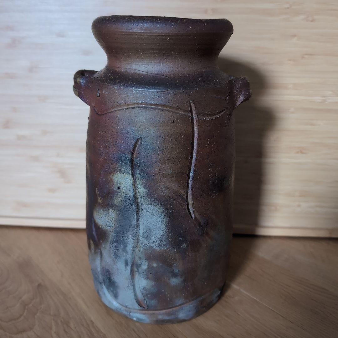 Bizen Ware Isezaki Mitsuru Mimi Tsuki Hanaike Flower Vase Kiln Variation