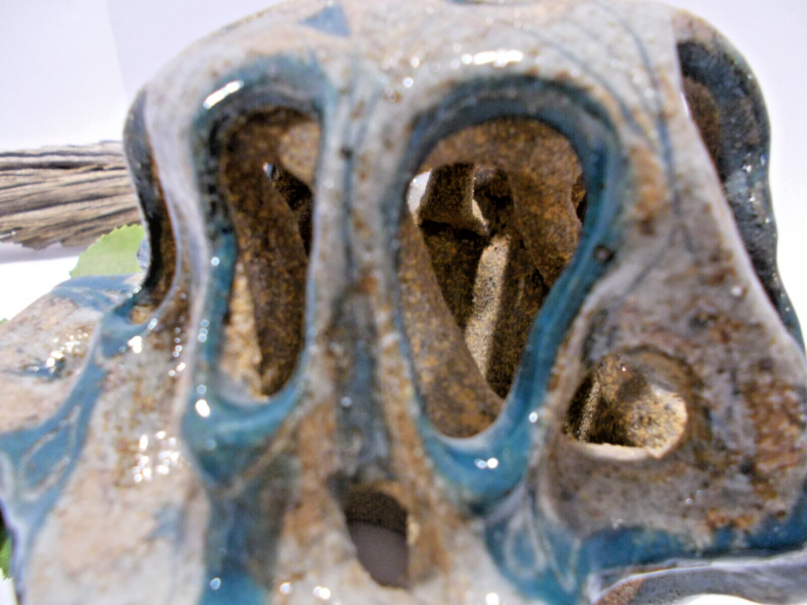 Artisan Made Arts and Crafts Pottery Small Vase w Flower Frog or Abstract Tree ?