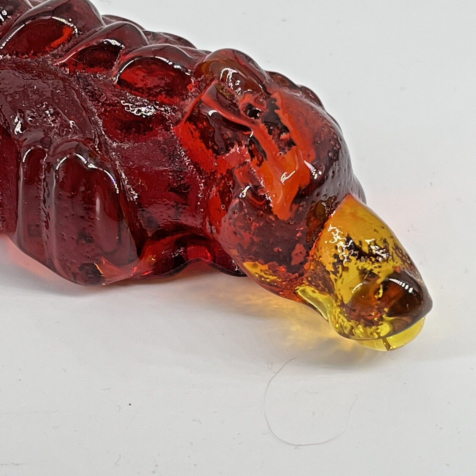 Handblown Art Glass Alligator Figurine Terra Studios Bluebird of Happiness Amber