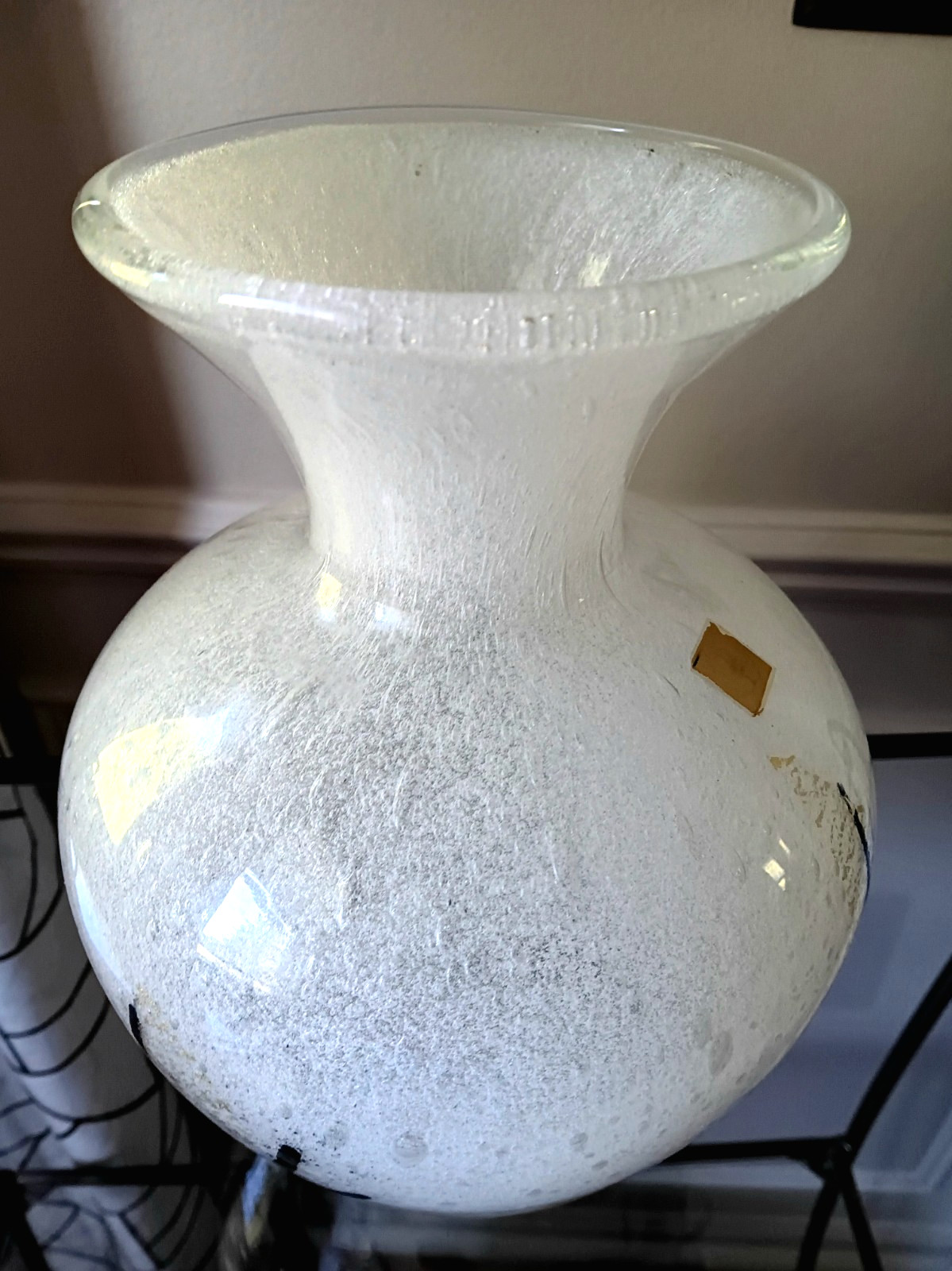 Vintage Japan Iwata Studio Art Glass Vase – Abstract & Modernist Decor 10.5 In