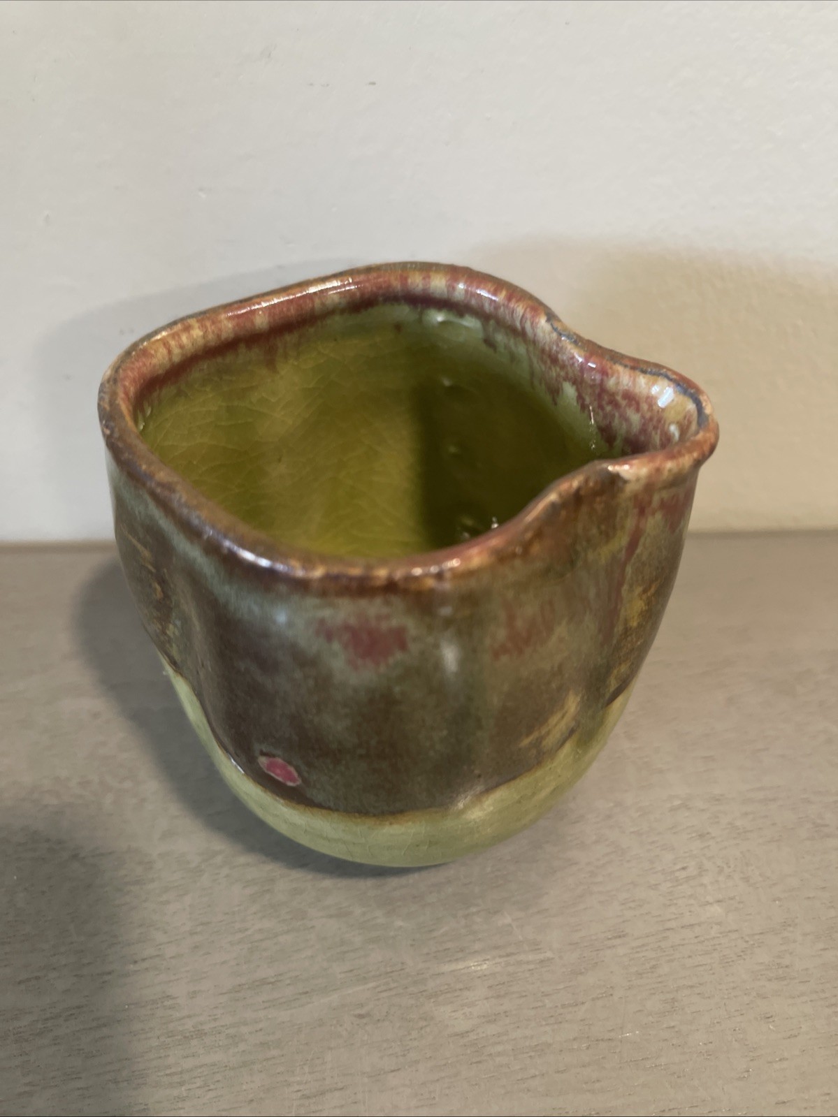 Small Art Pottery Vase Creamer by Studio Artist Porcelain 3” X 3”