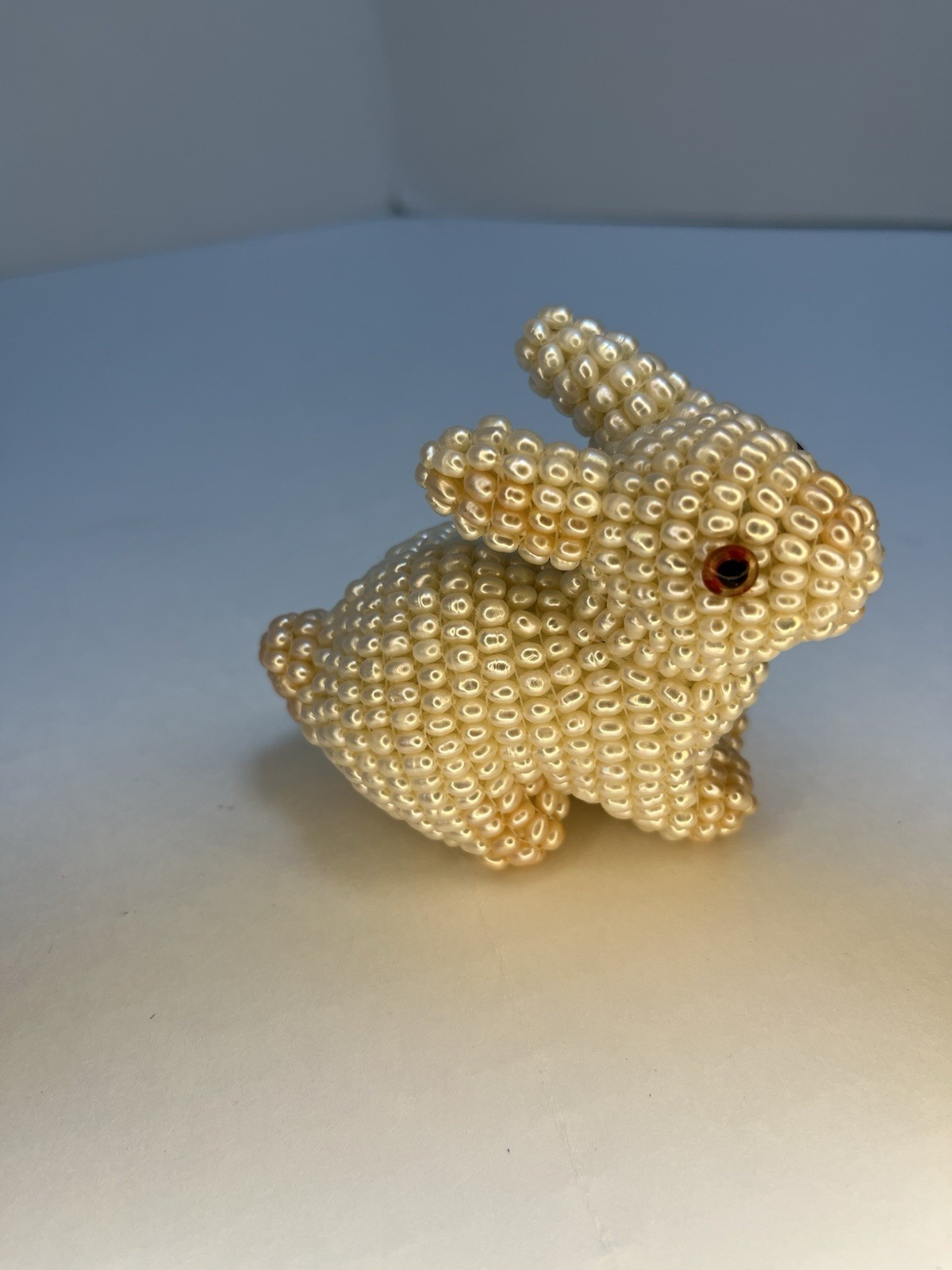 Rice Pearl Bunny Rabbit Figurine Off White 3.5” Collectible Decor