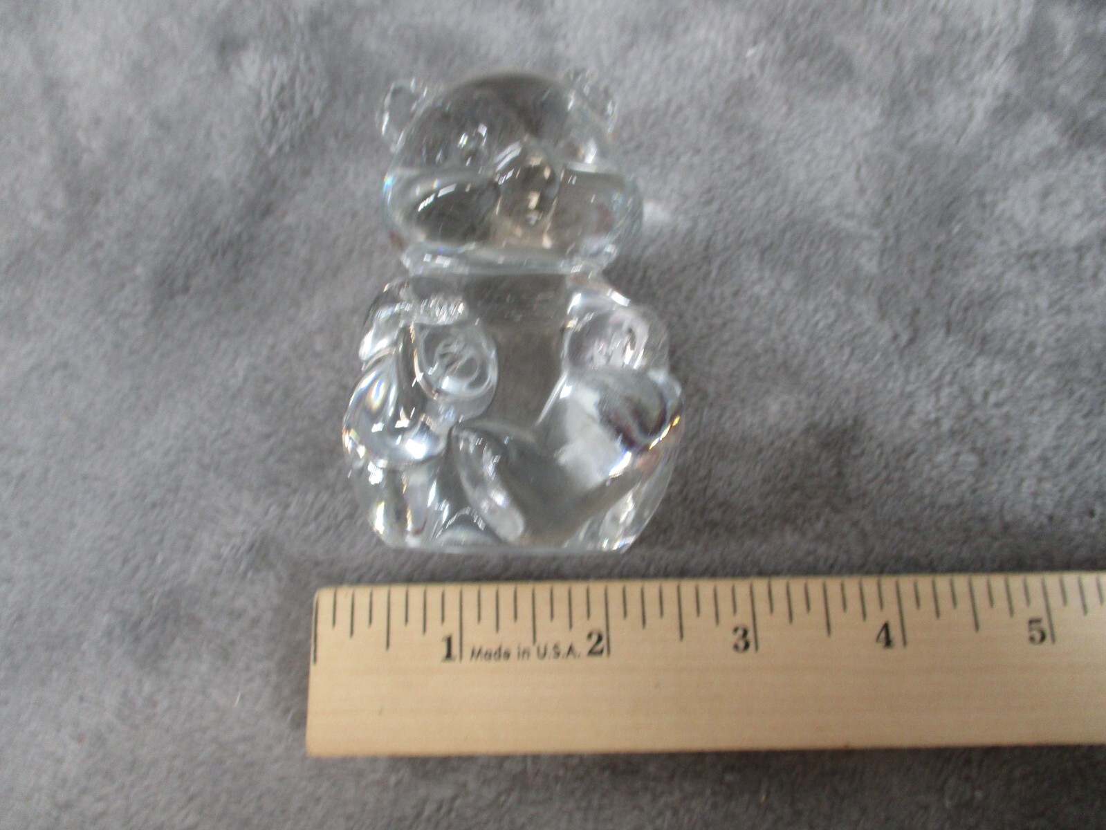 Fenton February Birthstone Birthday Bear Figurine Art Glass 4″ Tall Paper Weight