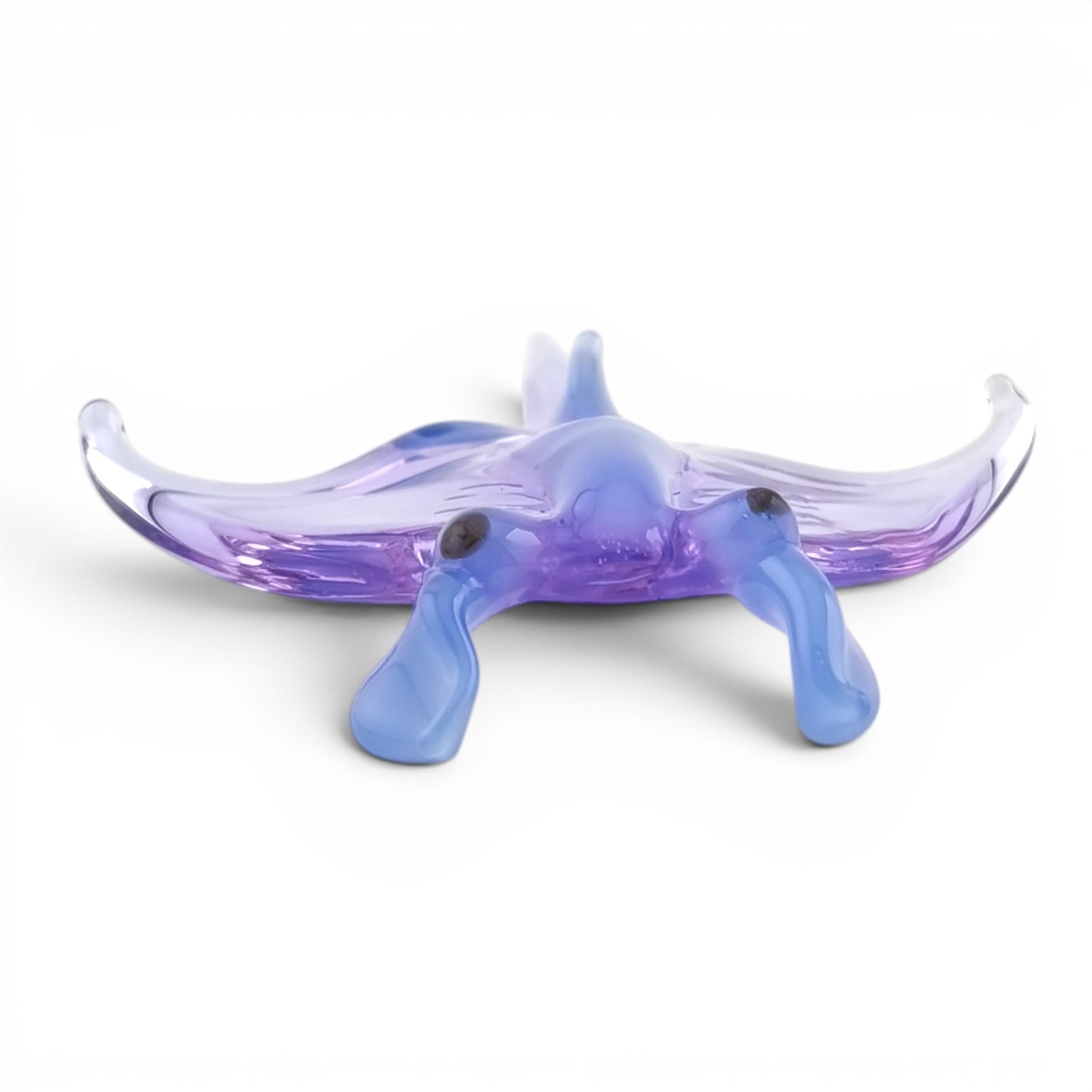 Handcrafted Miniature Purple Blue Stingray Glass Figurine
