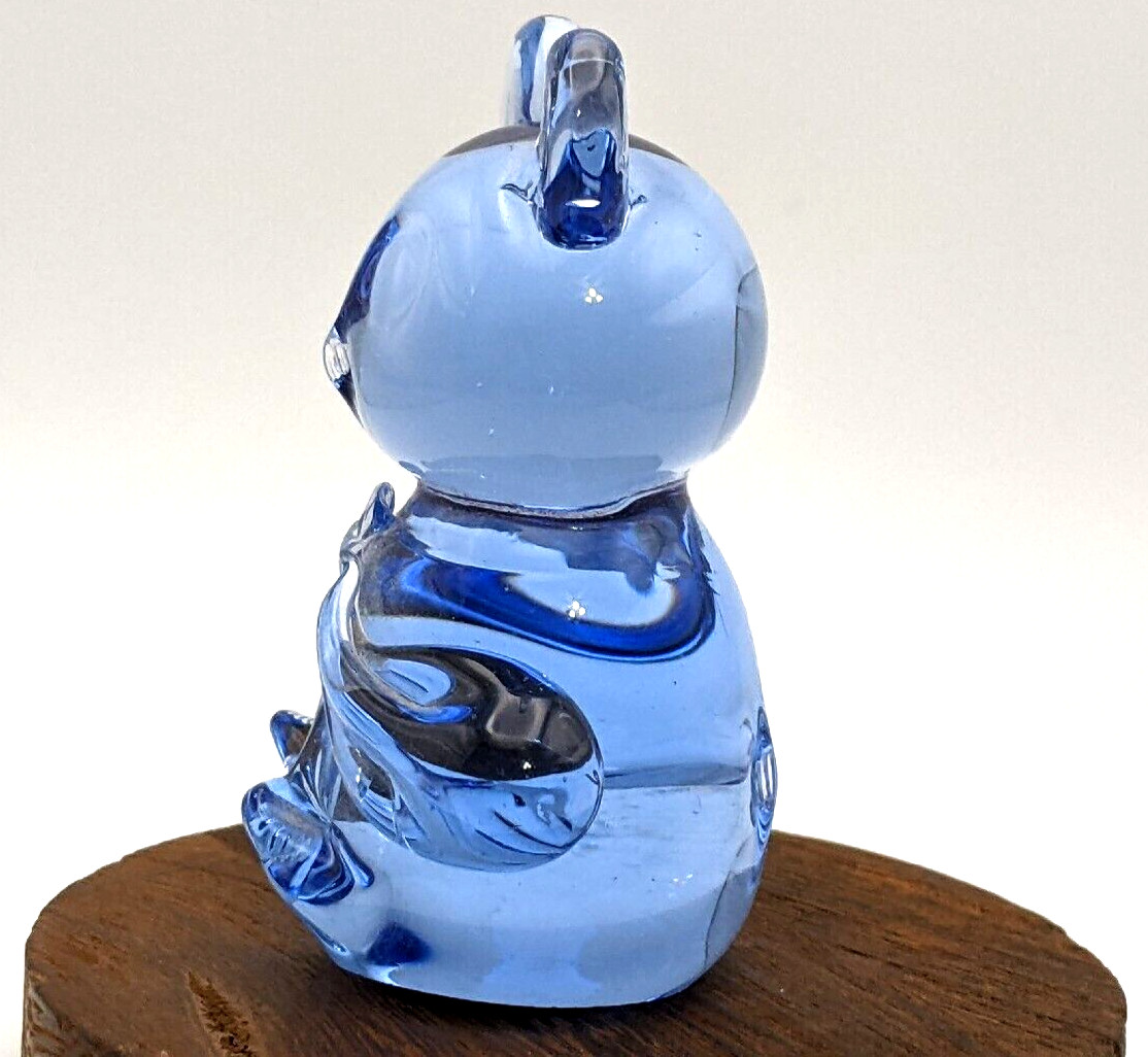 Blue Glass Koala Bear Figurine US Commemorative Fine Art Gallery Labeled
