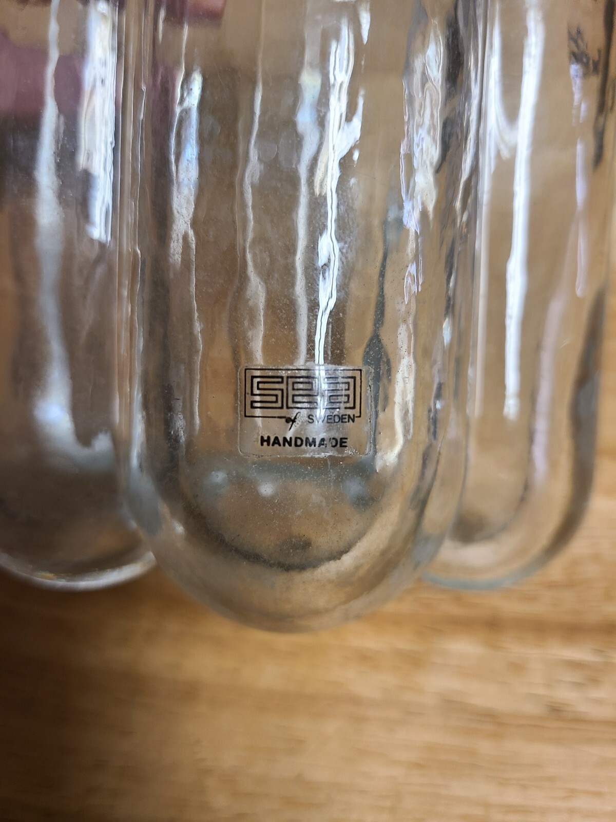 Swedish Art Glass Sea Glasbruk Pauline Bubble Vase Rune Strand 1960s Vintage
