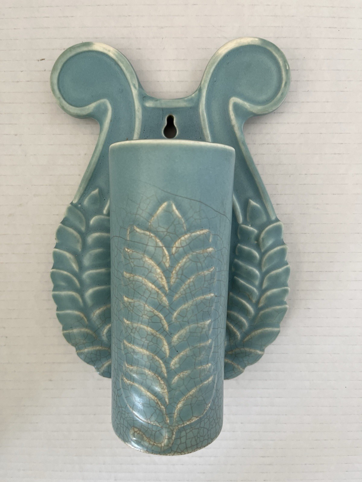 Vintage Unique Large Blue Wall Pocket Made in Japan