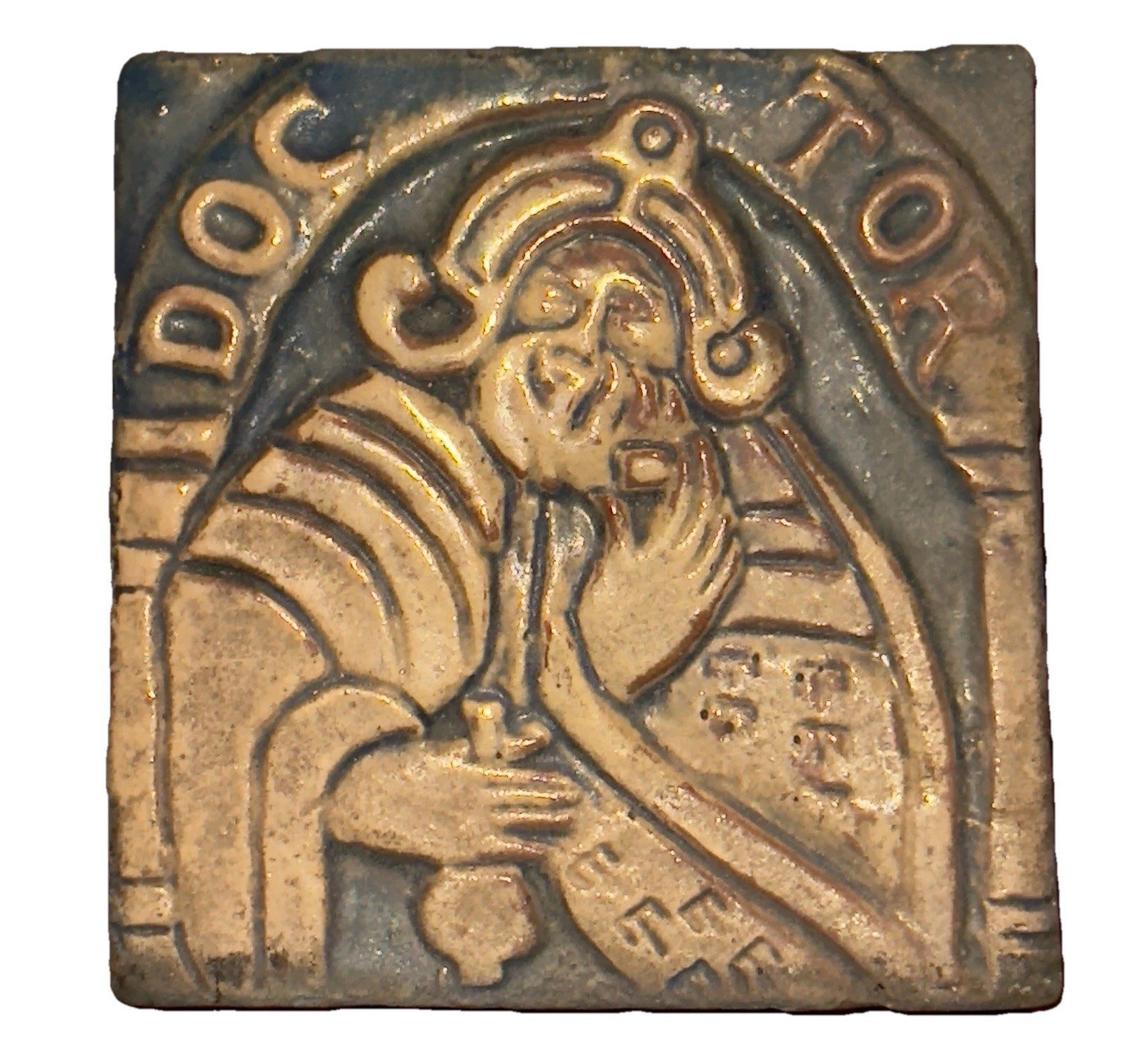 Antique Mercer Tile DOCTOR Canterbury Tales Series Moravian Pottery Arts Crafts