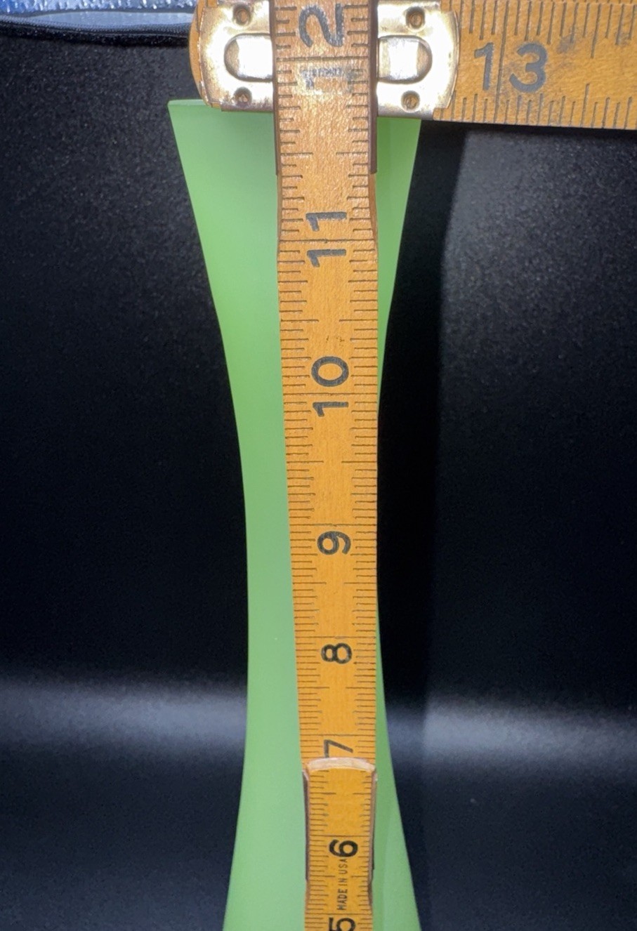 LSA Handblown Green Satin Glass Hourglass Vase 12” Modern Art Glass MCM
