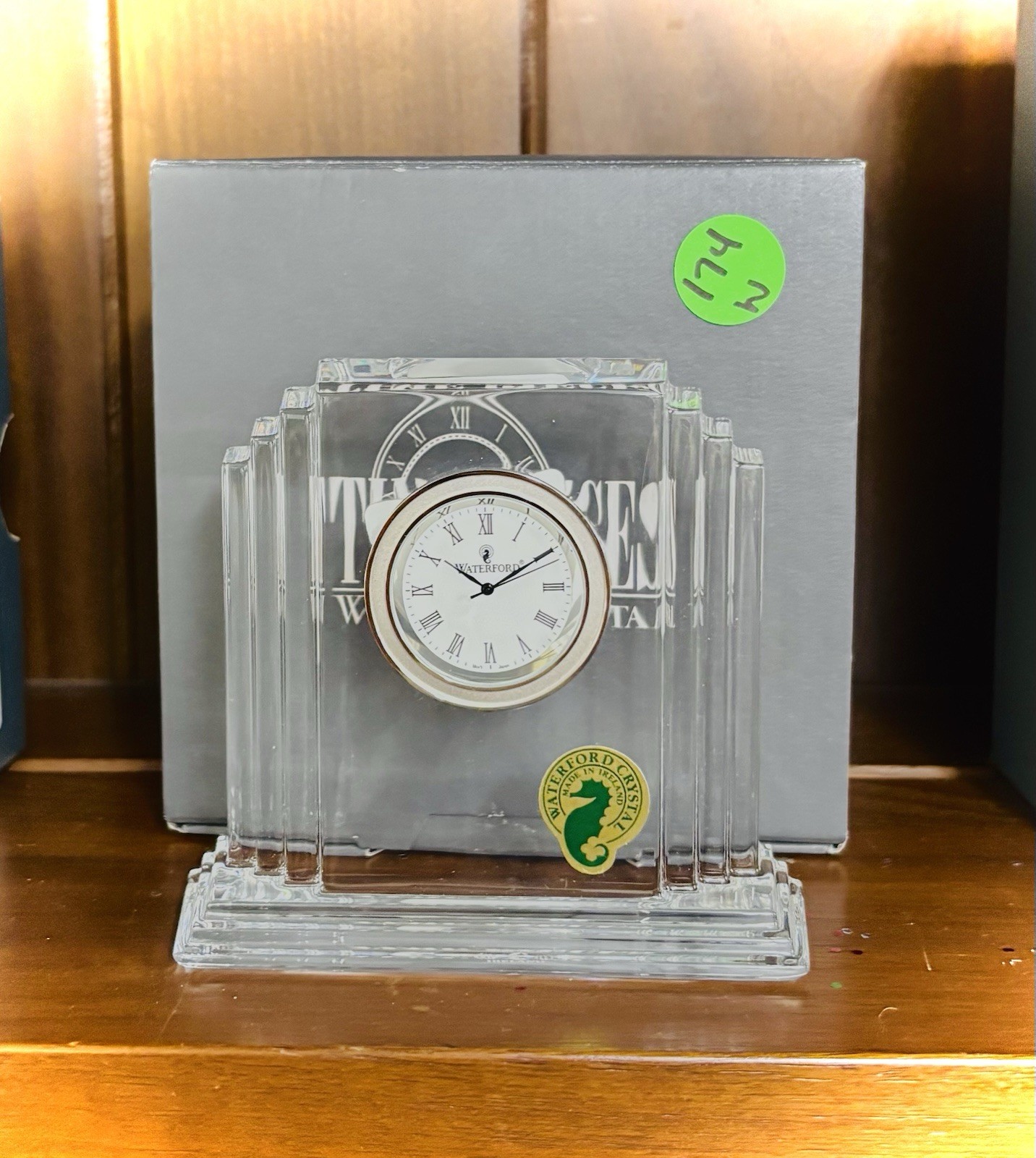 Waterford Crystal Desk Clock Small Classic Art Deco 4.5″ Needs Battery