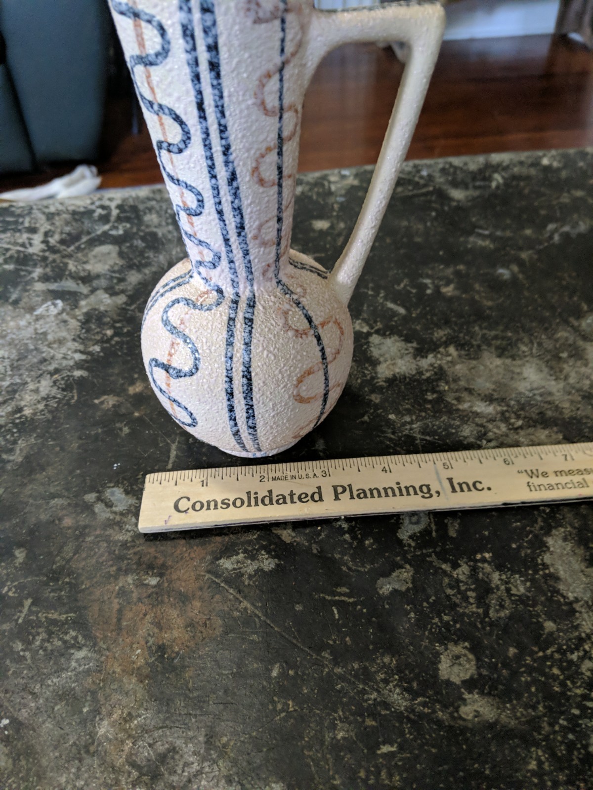 Vintage Modern Design Pottery Vase, MCM, Japan,7″