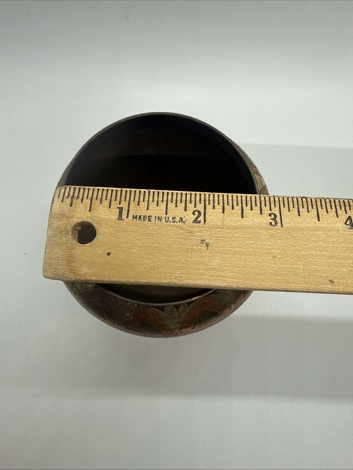 Vintage Nickel Egyptian Vase Copper Brass Plated Black Liver Sulfur Handmade