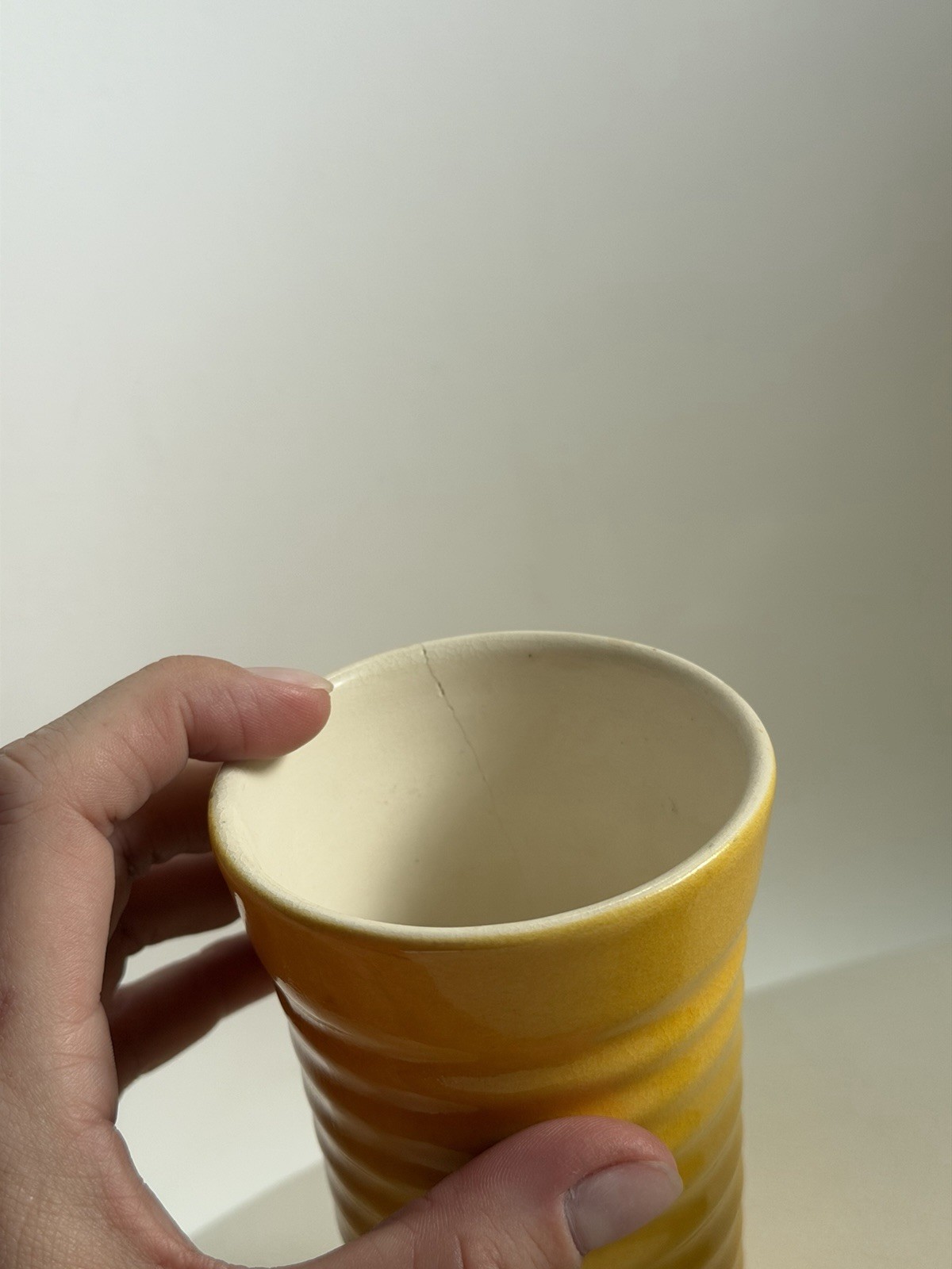 VINTAGE Bauer Pottery Ring Ware 12 Oz Yellow Tumbler Set Of 2