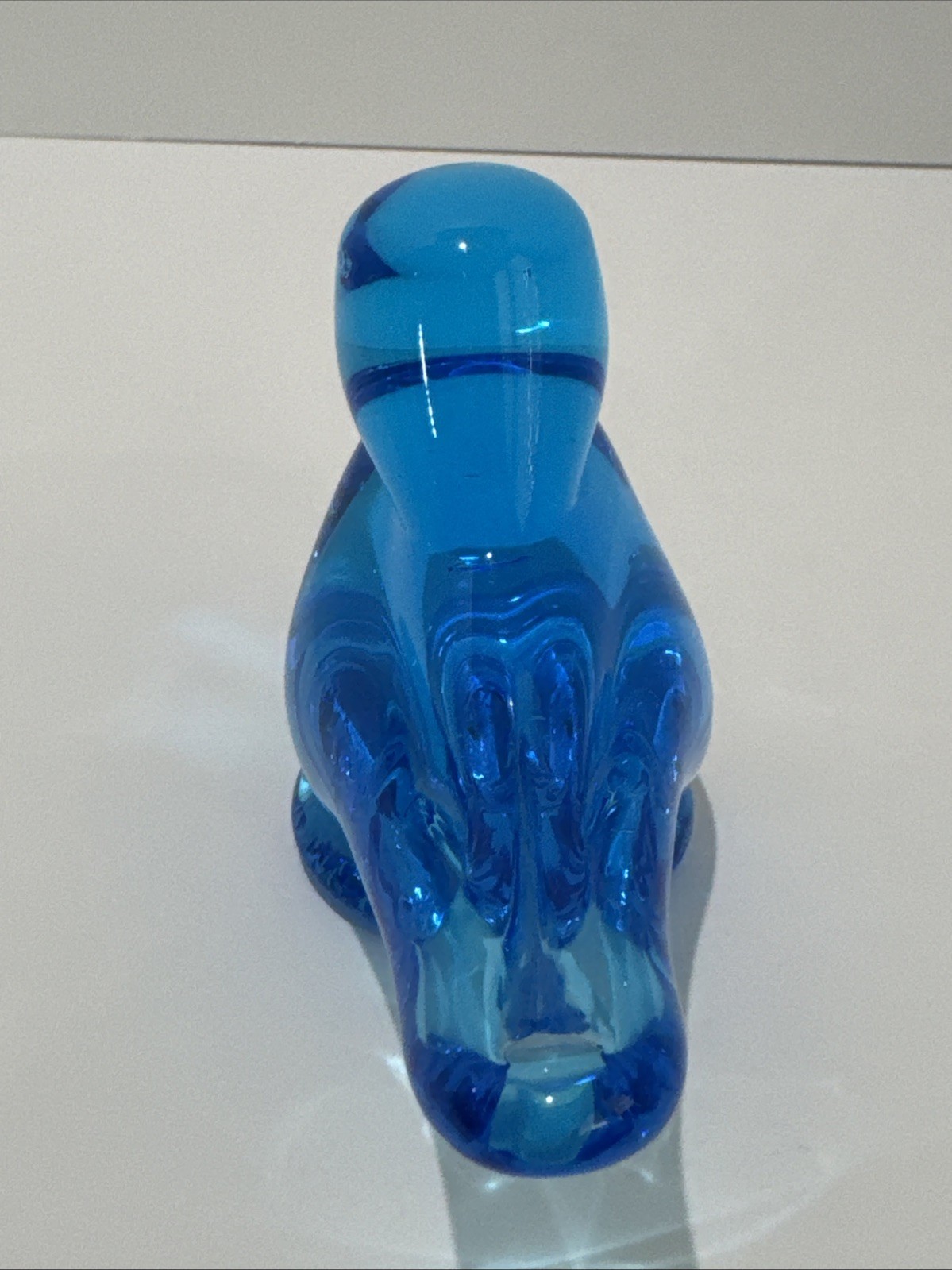Vintage 1991 Ron Ray Signed Blue Bird of Happiness Art Glass Figurine