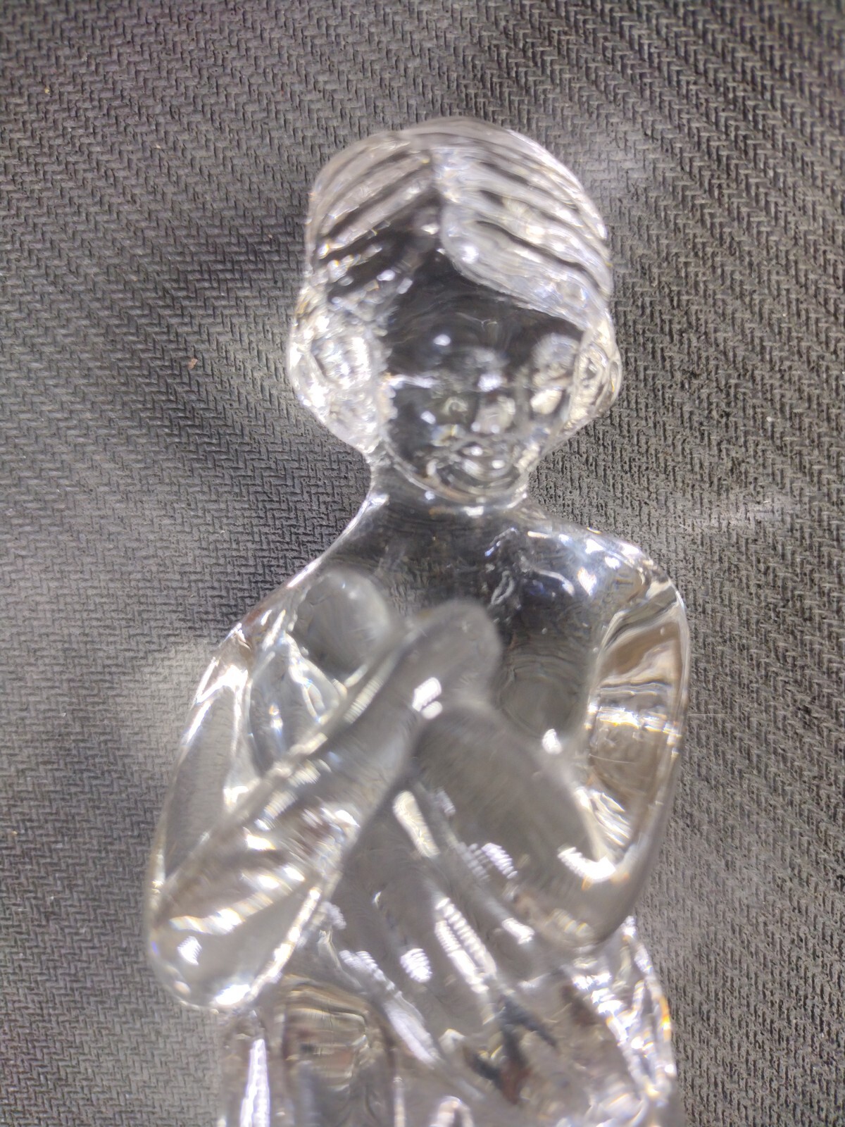 Cambridge Clear Glass DRAPED LADY Art Deco Flower Frog 8 3/4 Inches