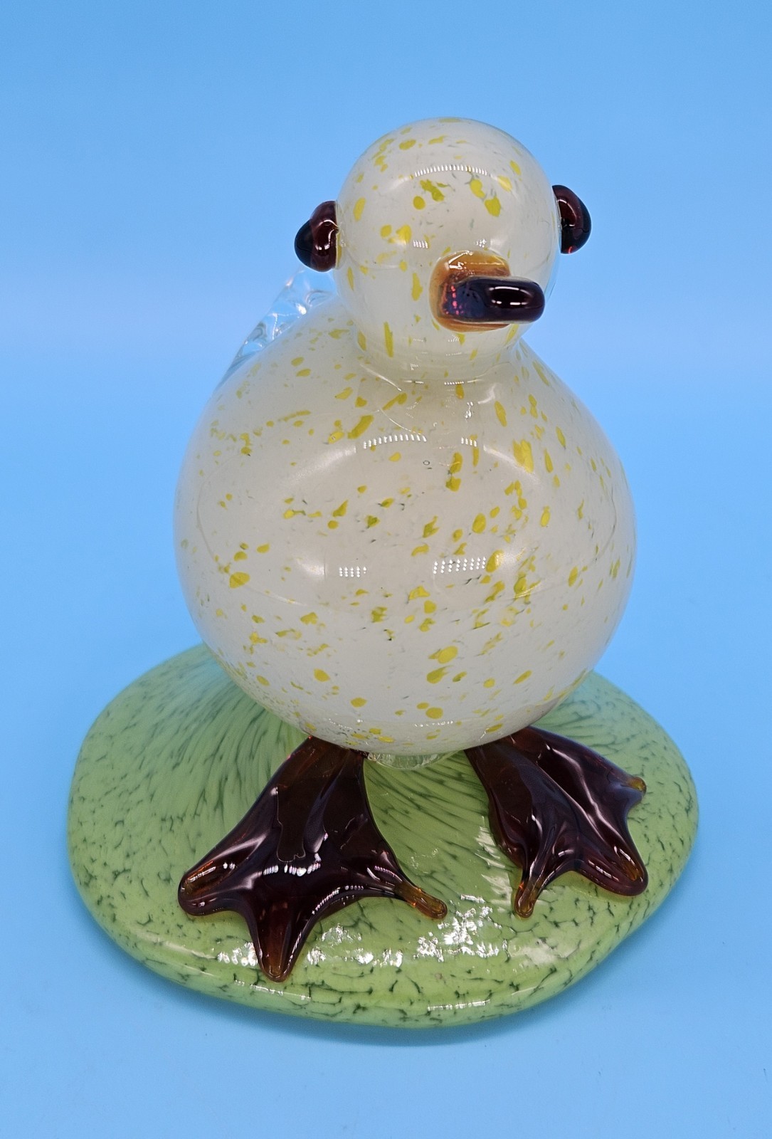 Art Glass Bird Duckling Figurine Paperweight Granny Chic Cottage Core Kitschy
