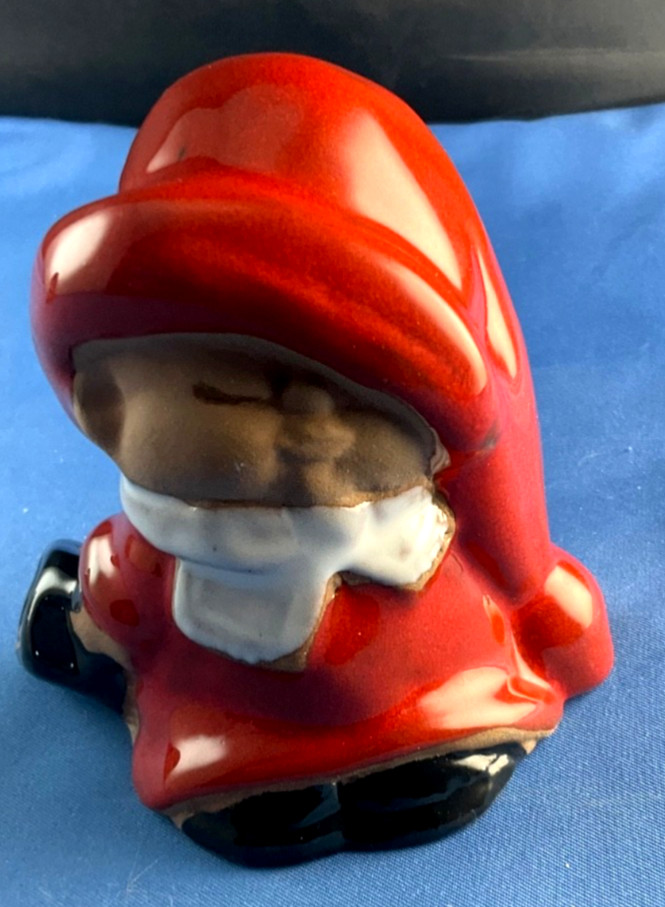 JIE Gantofta Gnome Tomten Figures Lot Of 2 Sweden Stoneware One Holding Grötslev