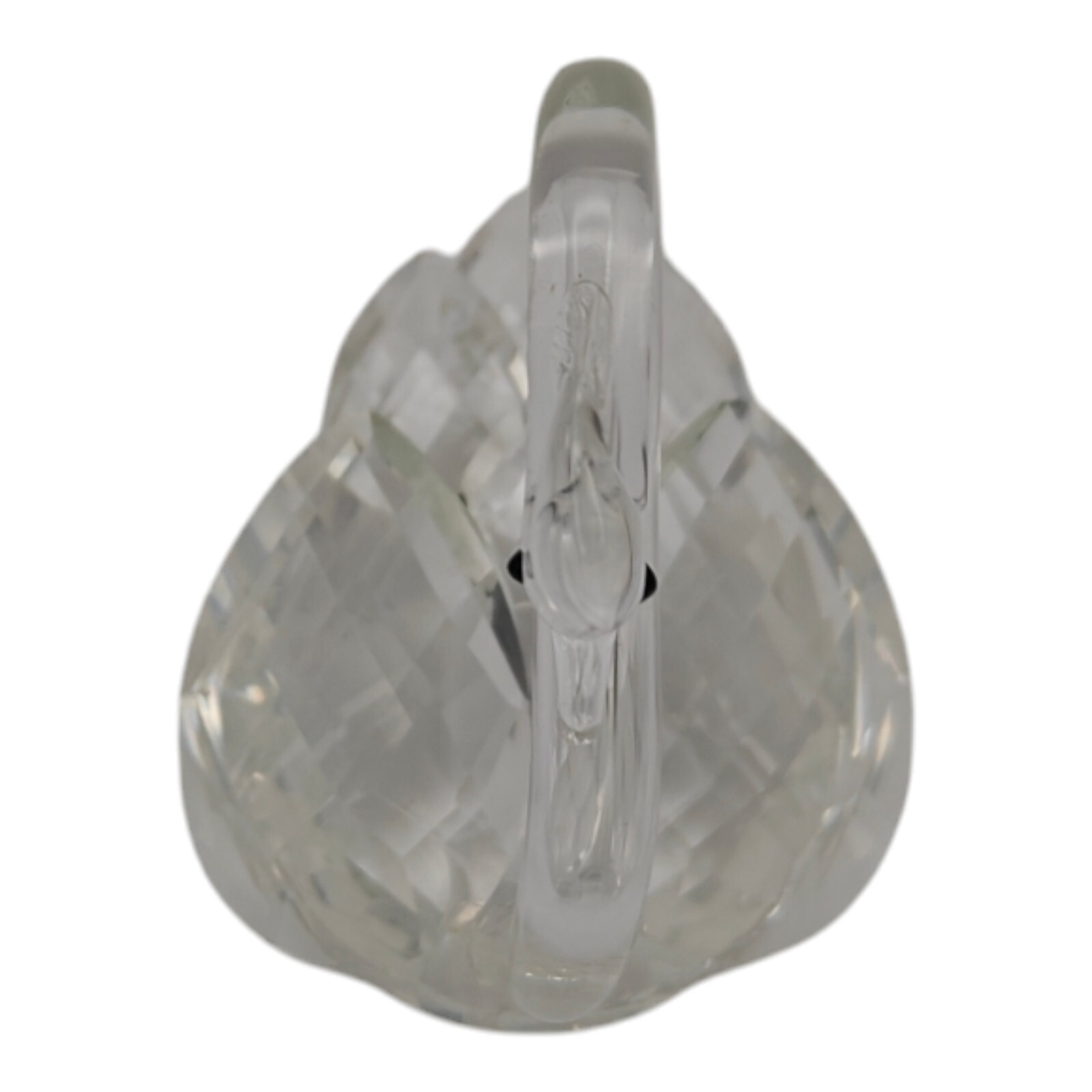 Crystal Swan Figurine Clear Glass Black Eyes