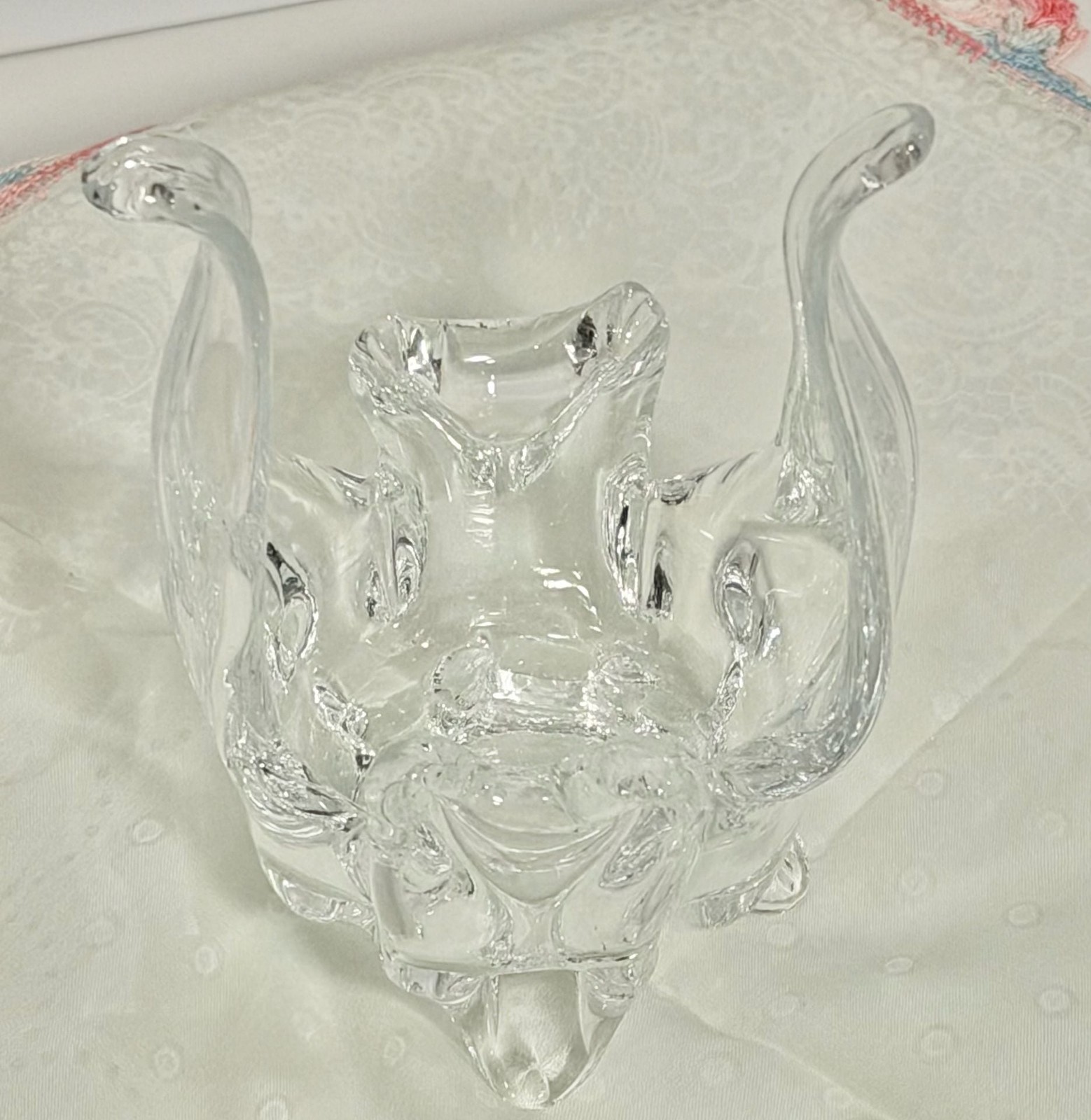 Vintage Riekes Chalet Lead Crystal Votive Candle Holder with Footed Base
