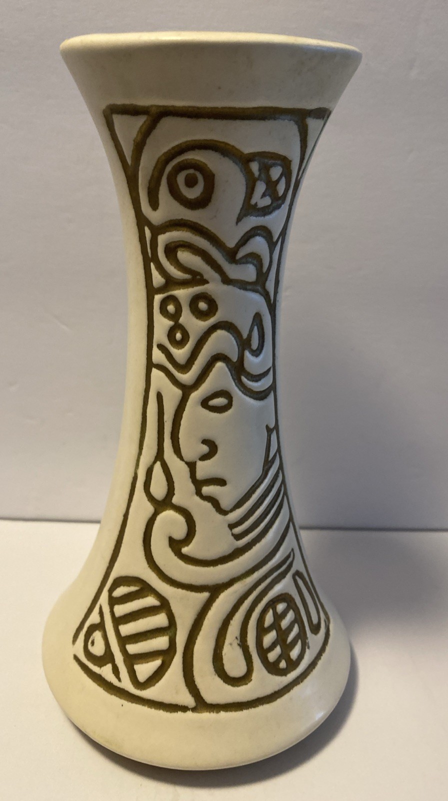 Vtg Southwest Tribal Style Bud Vase Pottery Made In America 6.5″ Tall